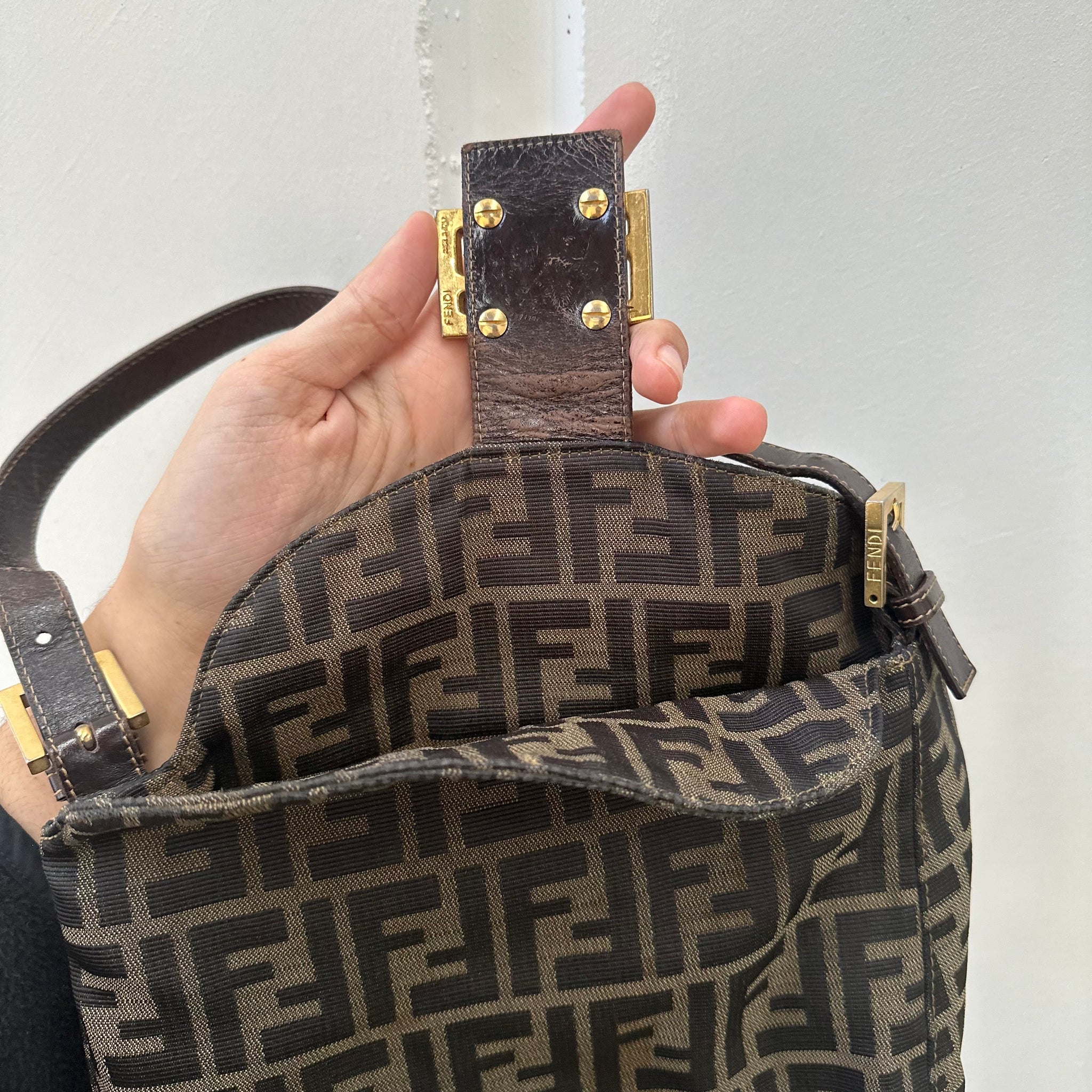 Fendi Zucca Print Mamma Baguette Bag
