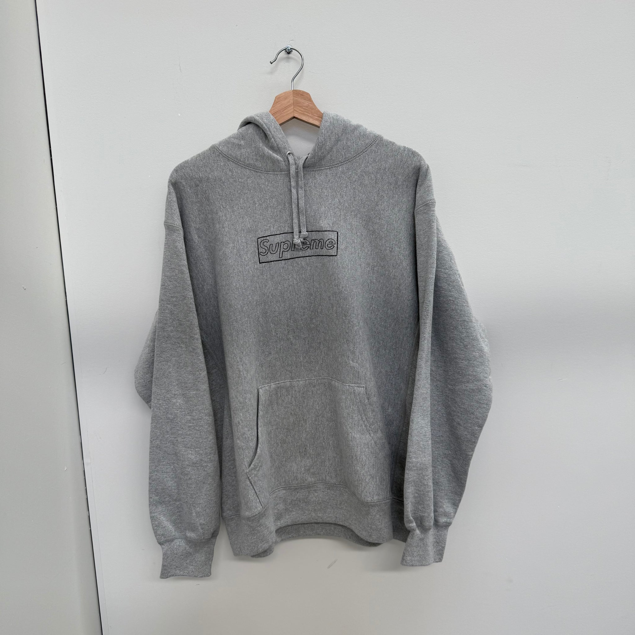 Supreme Kaws Grey Box Logo Hoodie (Size M)