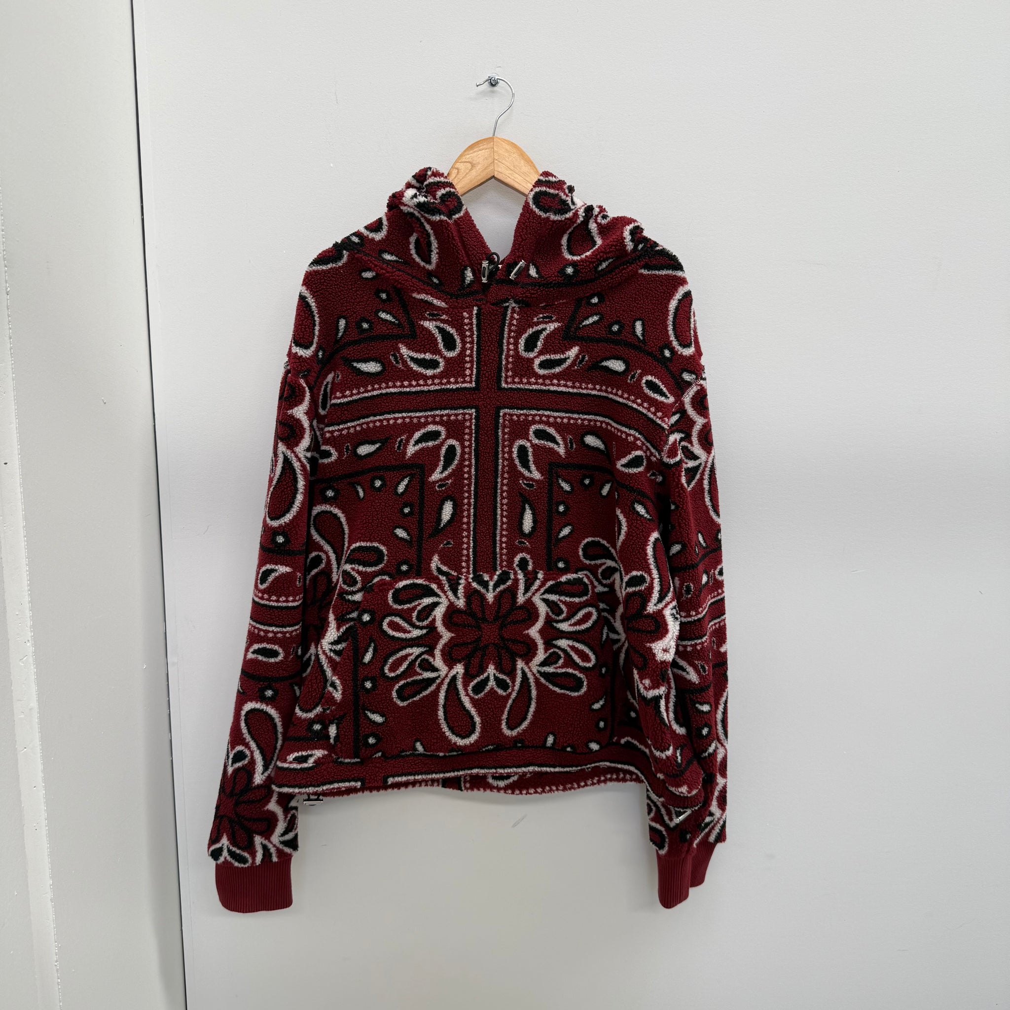 Amiri Bandana Fleece Jacket Red (Size L)