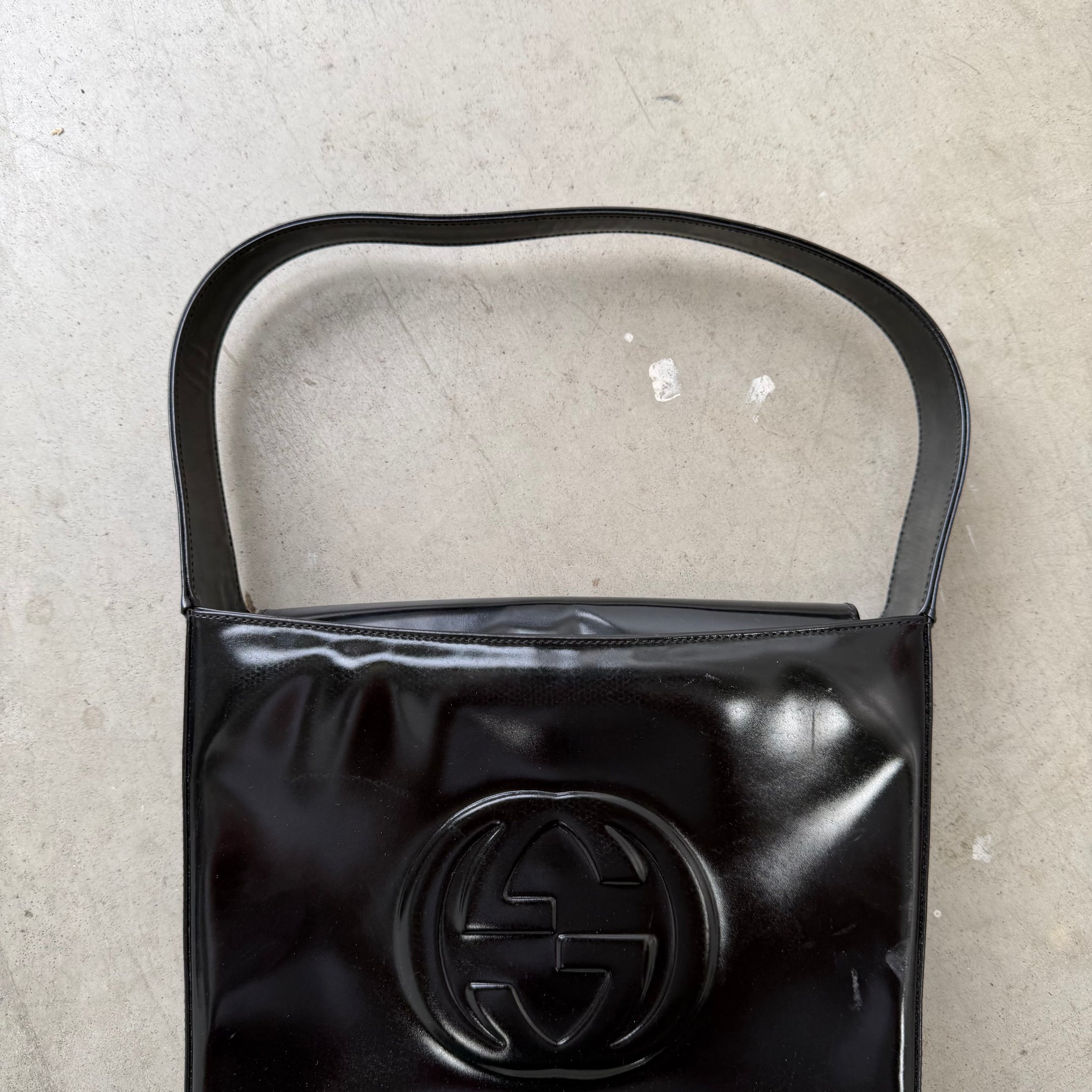 Gucci Black Patent Leather Shoulder Bag