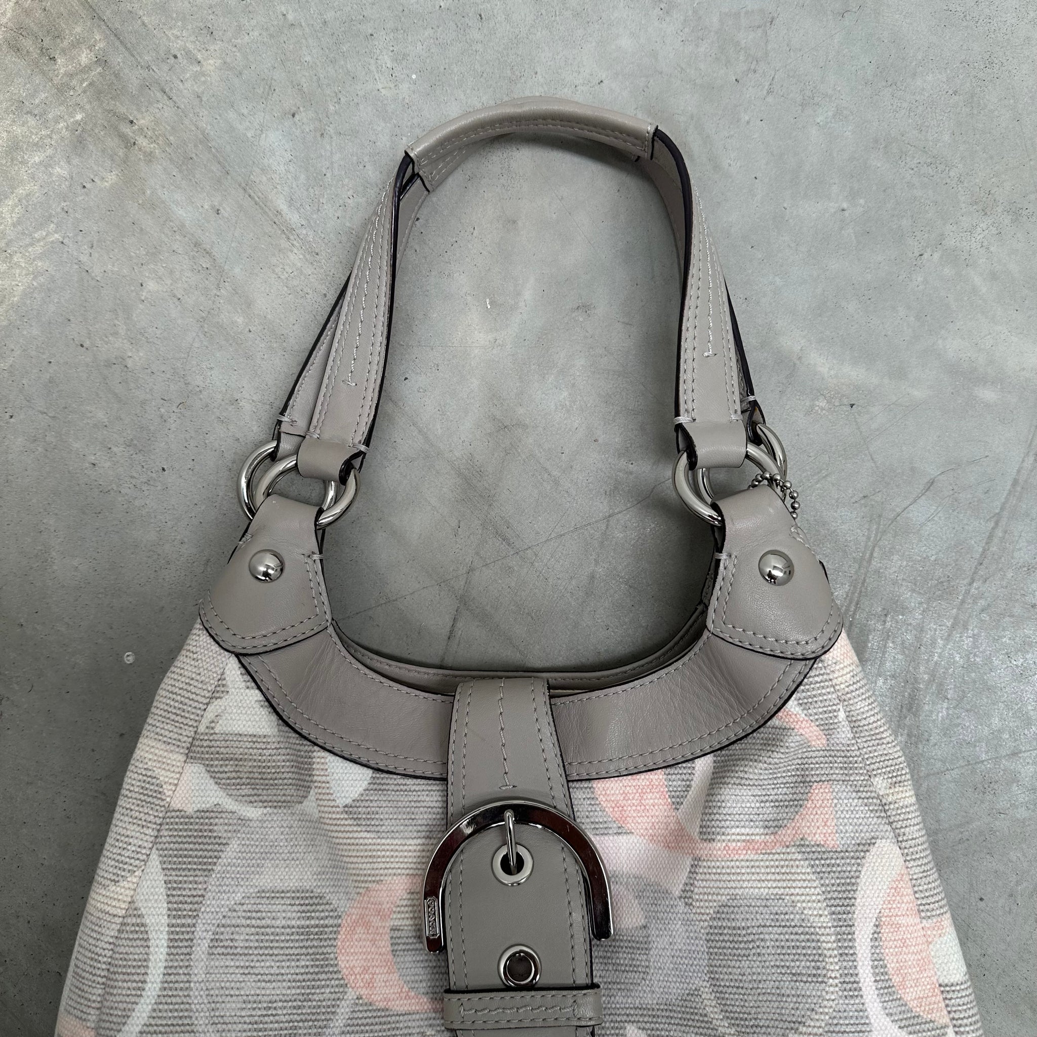 Coach Tri Colour Logo Print Double Strap Shoulder Bag