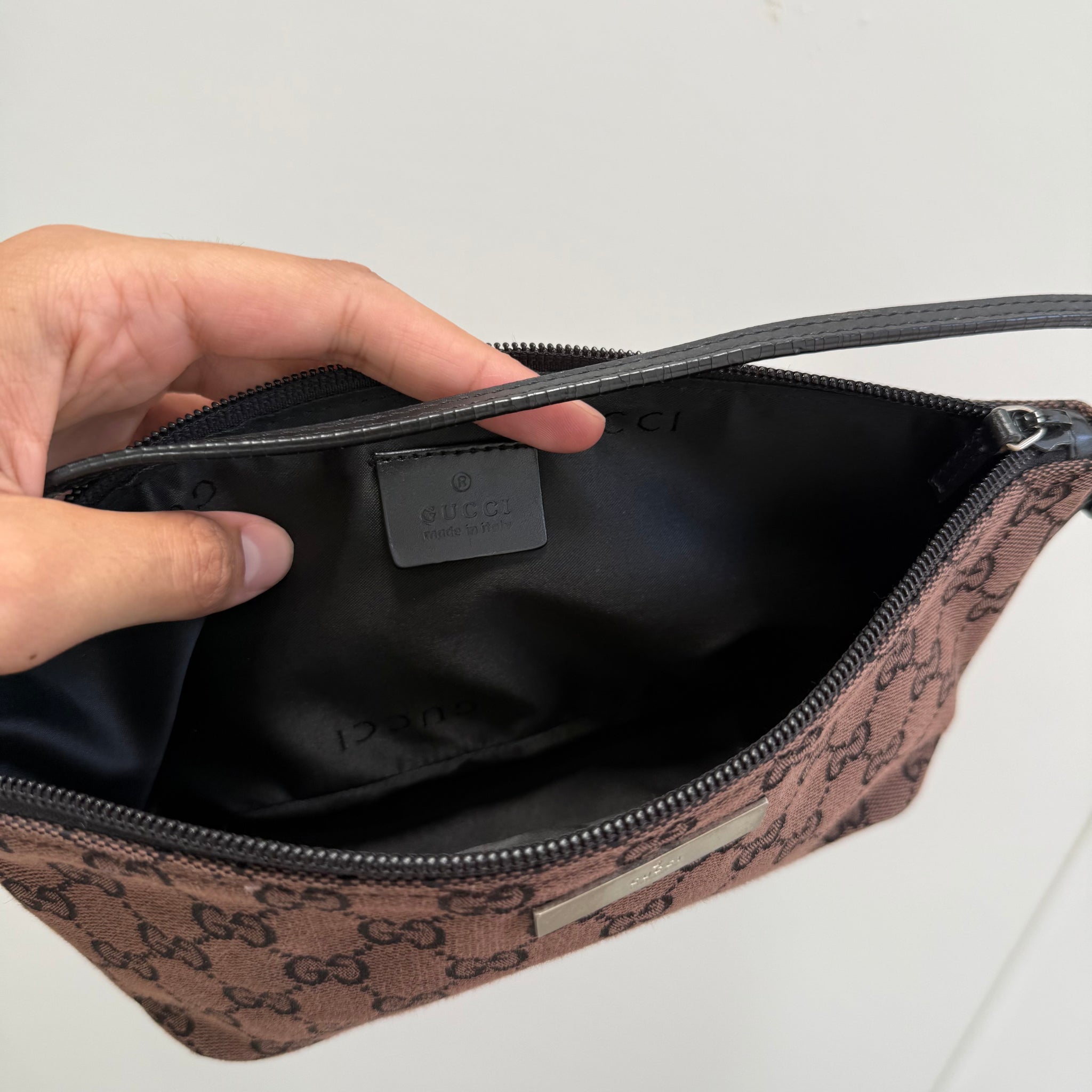 Gucci Boat Pochette Canvas Brown