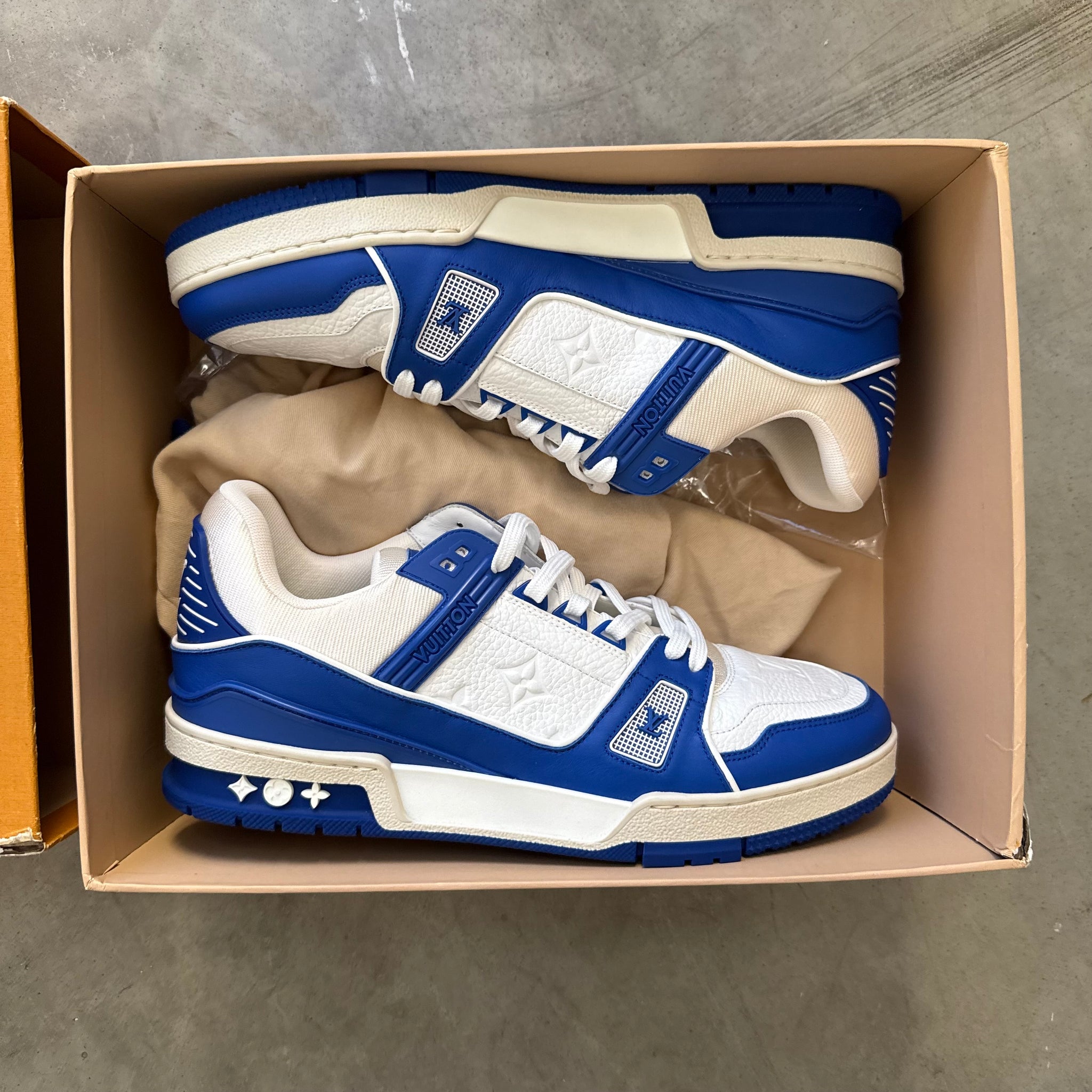 Louis Vuitton By Virgil Abloh Blue LV Trainer (fits US9.5-10)