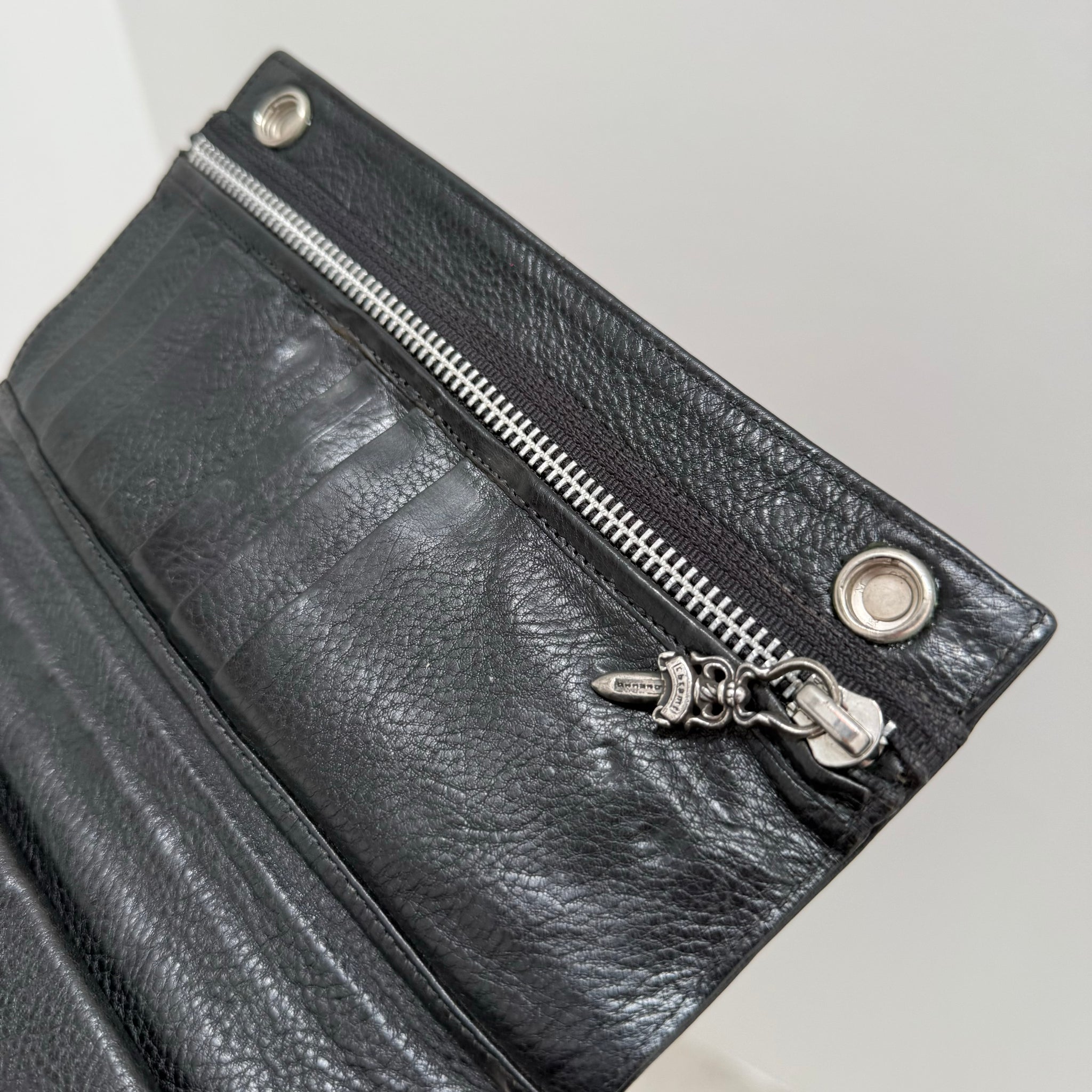 Chrome Hearts Double Button Snap Wallet Black