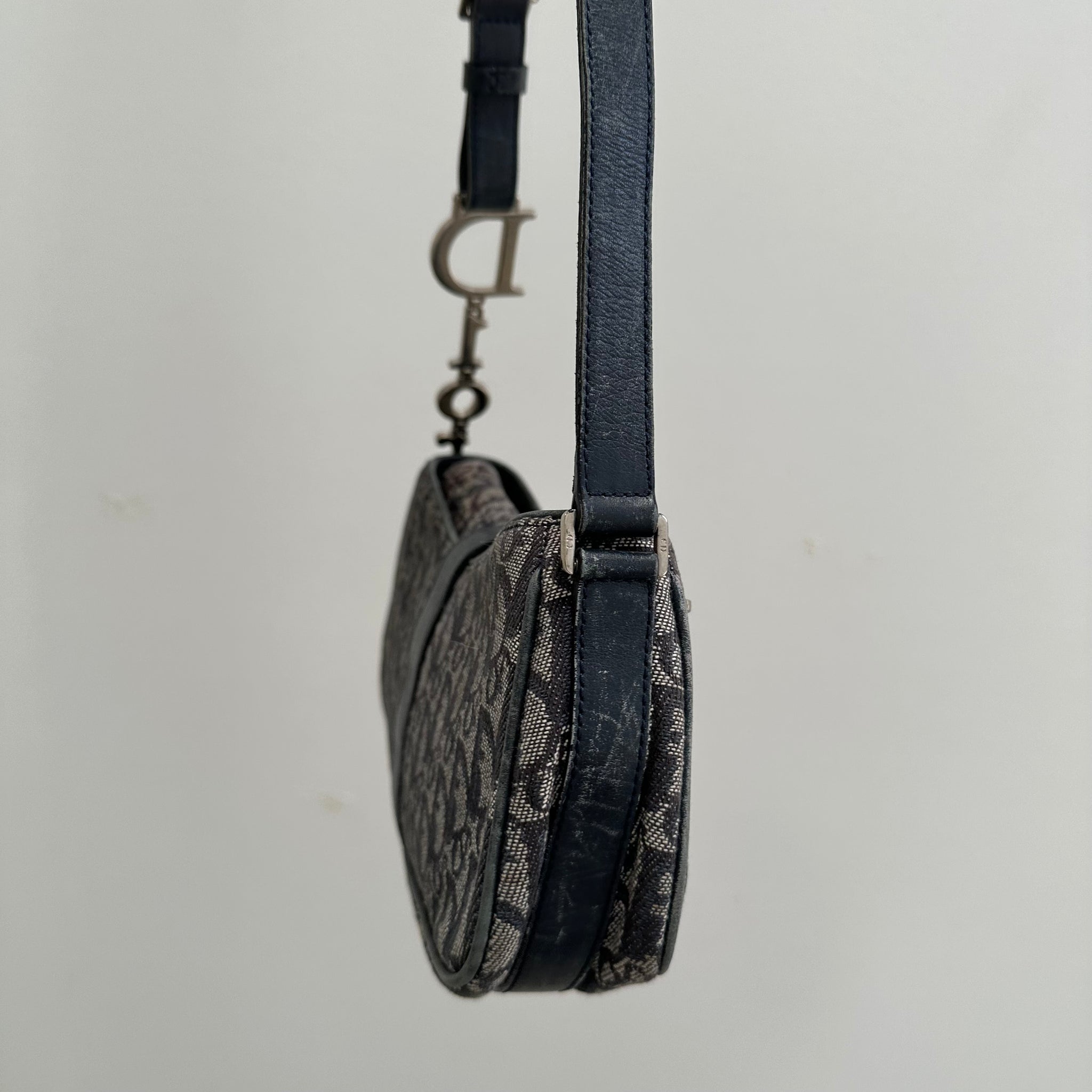 Dior Vintage Trotter Shoulder Bag Diorissimo Canvas