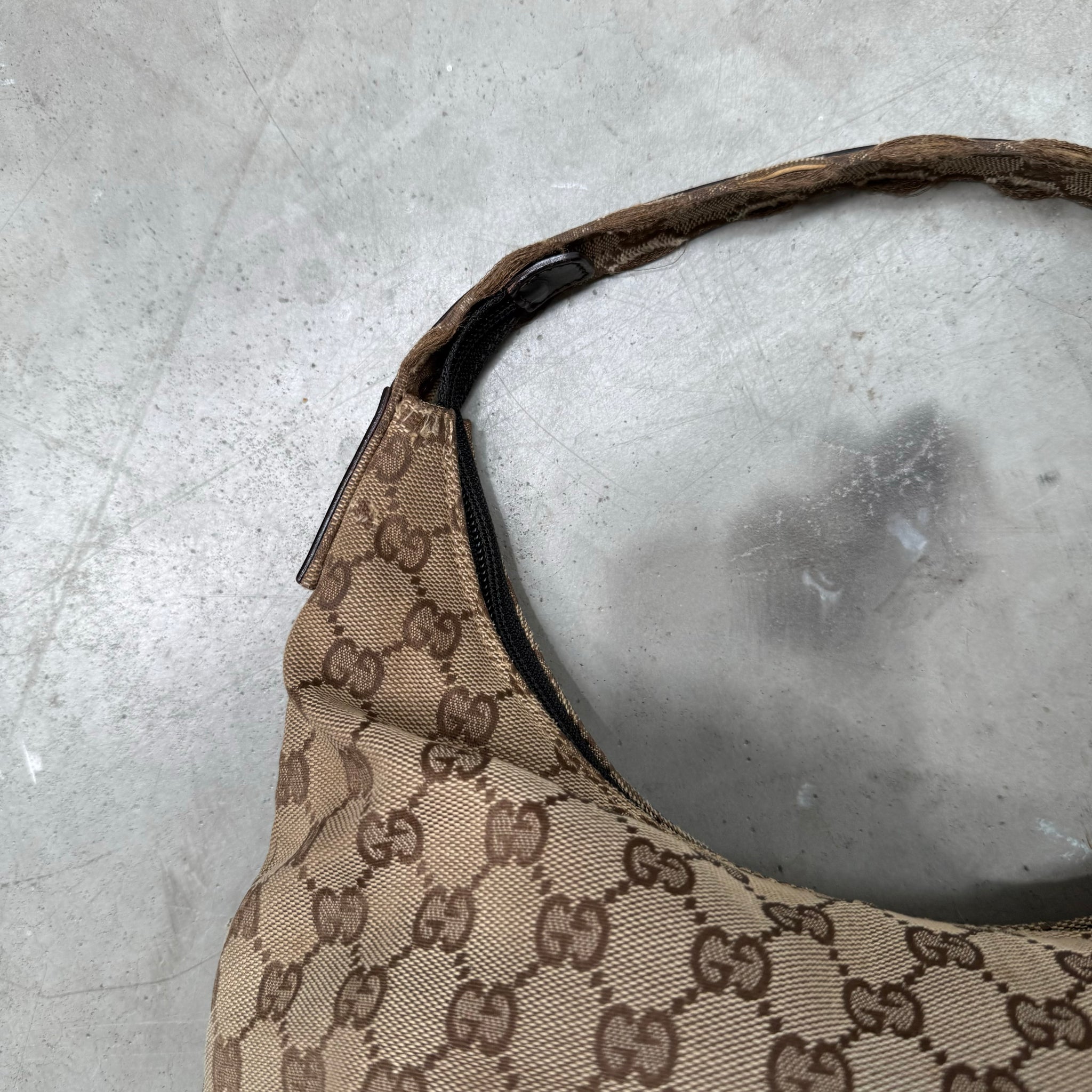 Gucci Brown GG Canvas Shoulder Bag Beige