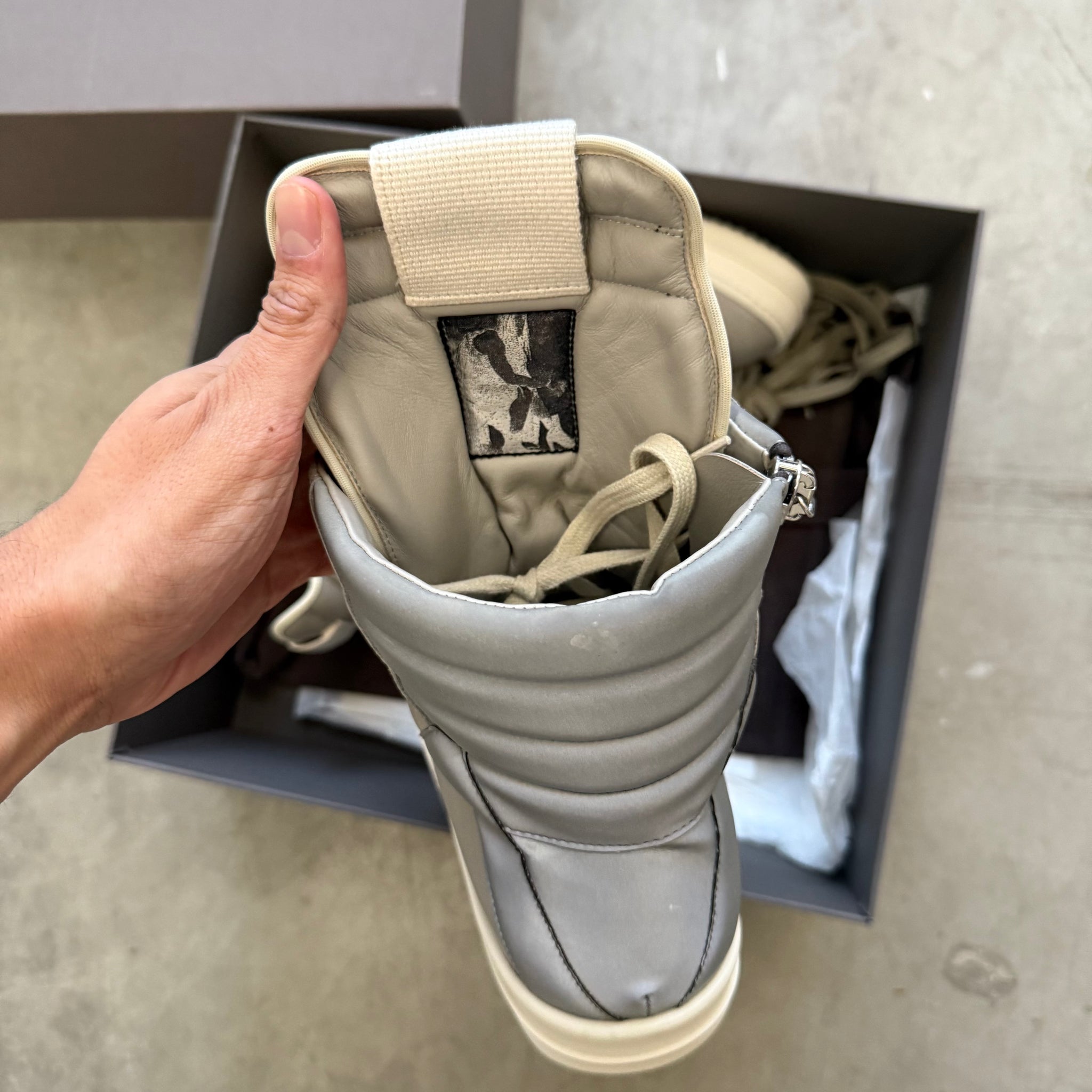 Rick Owens Geobasket Reflective Sneaker Grey (US10/43)