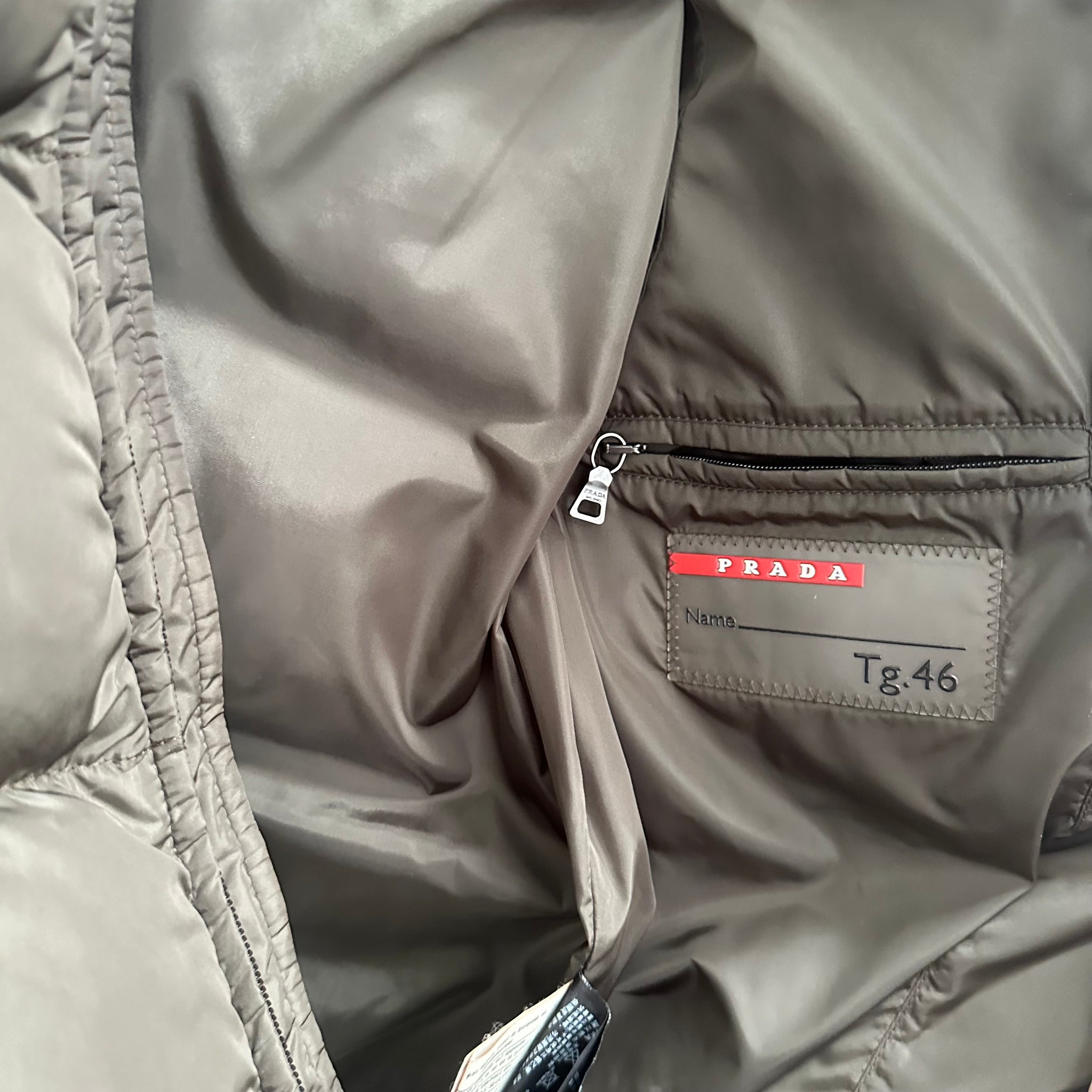 Prada Olive Green Nylon Logo Vest (fits S-M)