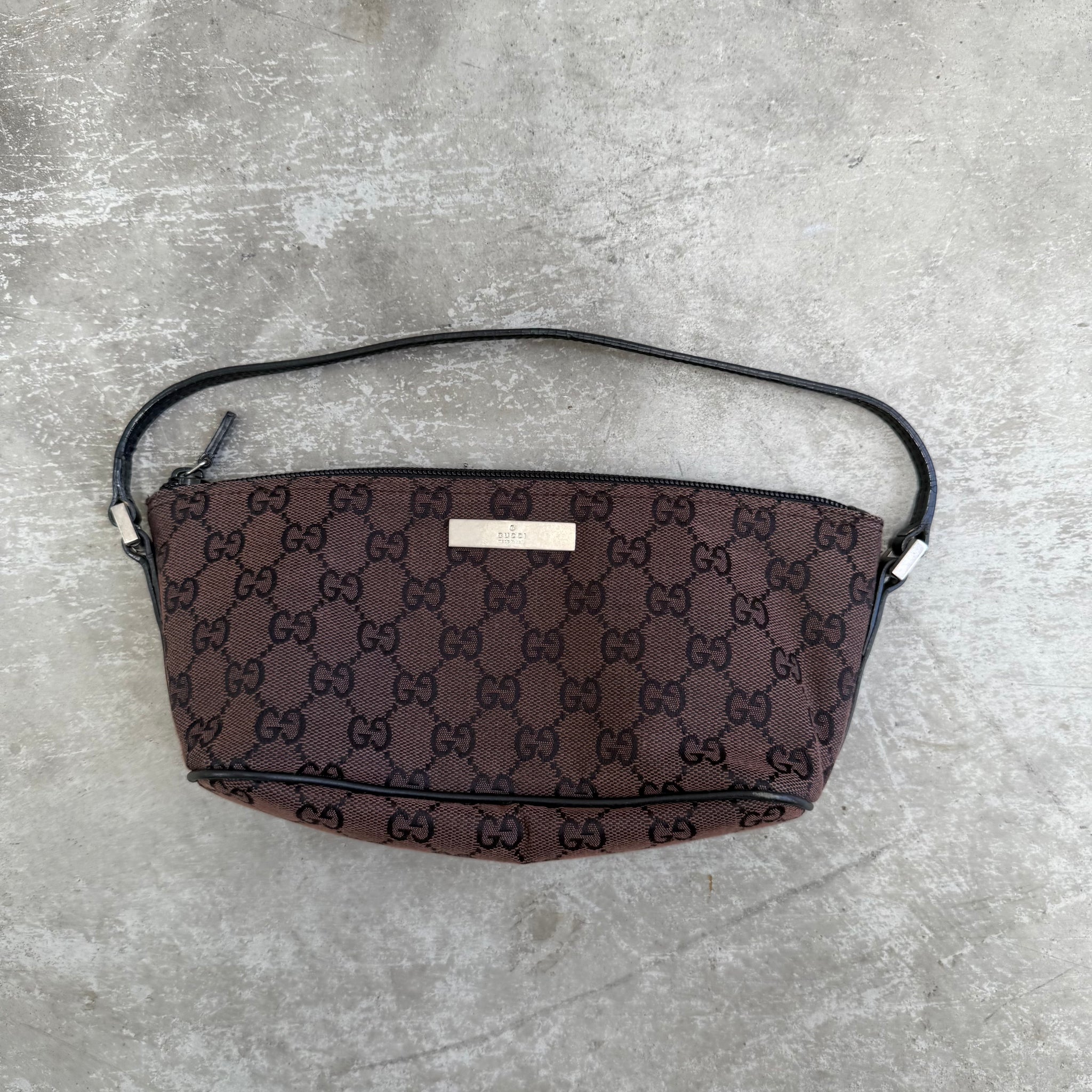 Gucci Boat Pochette Canvas Brown