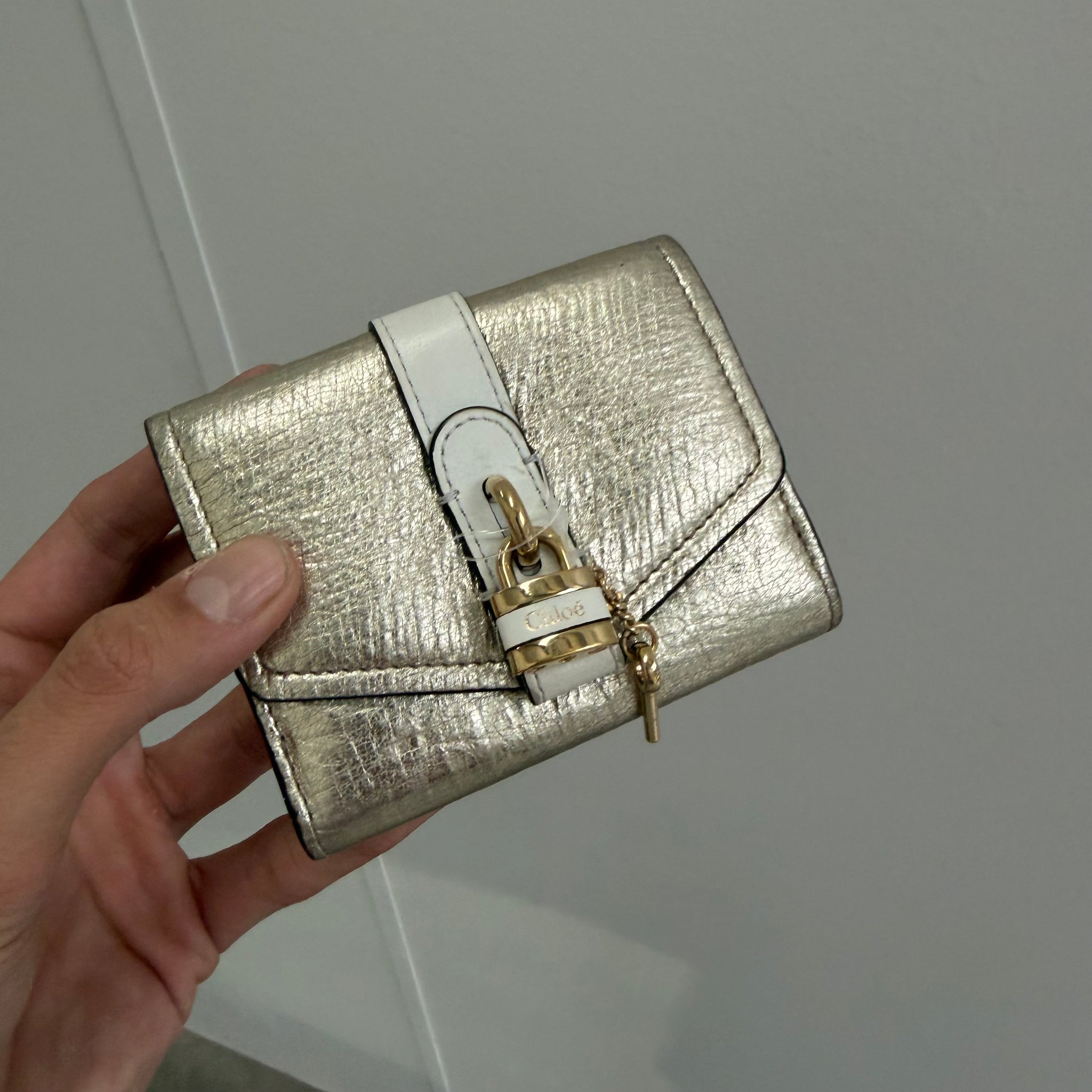 Chloe Mini Aby Metallic Gold Wallet