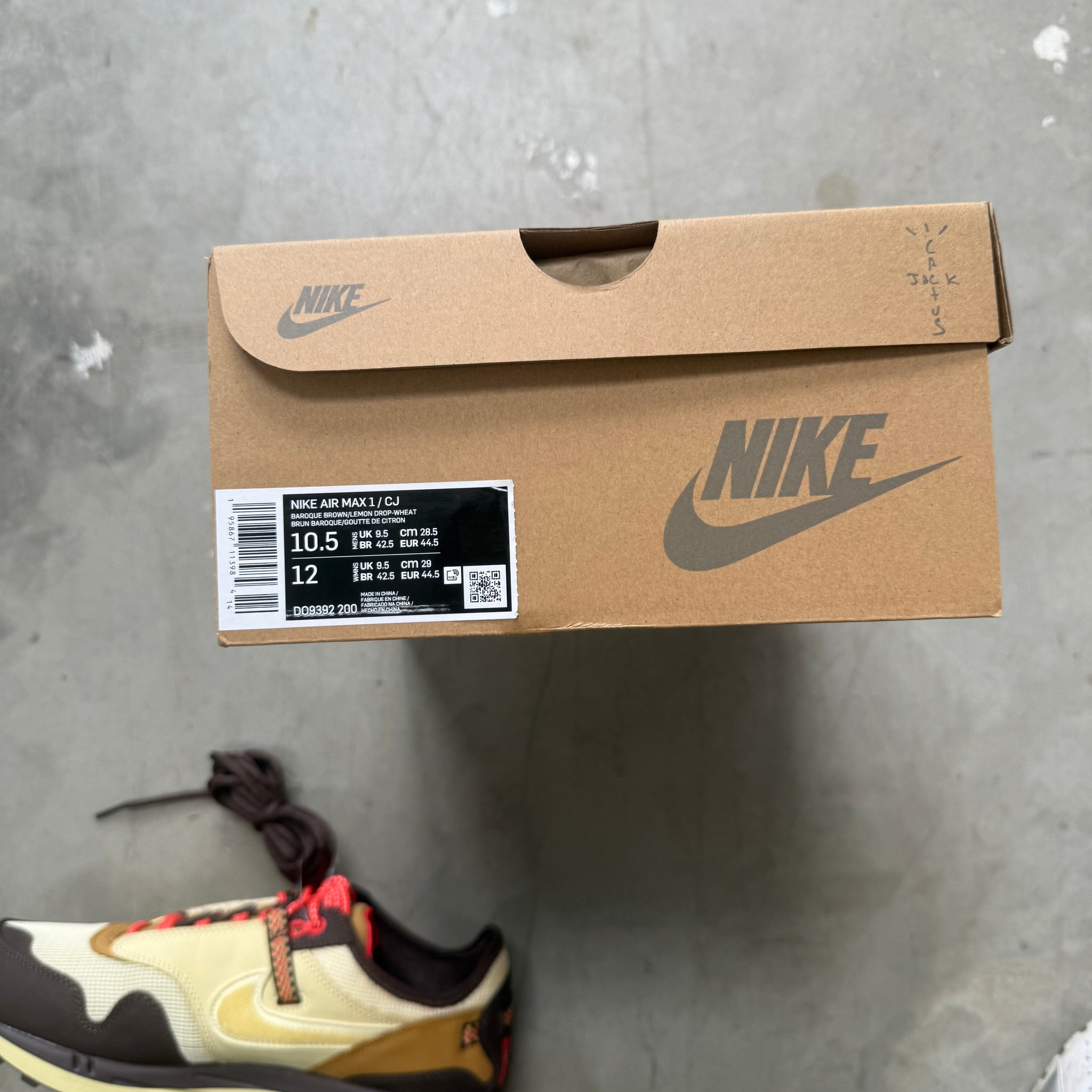 Nike Air Max 1 Travis Scott Cactus Jack Baroque Brown (US10.5)