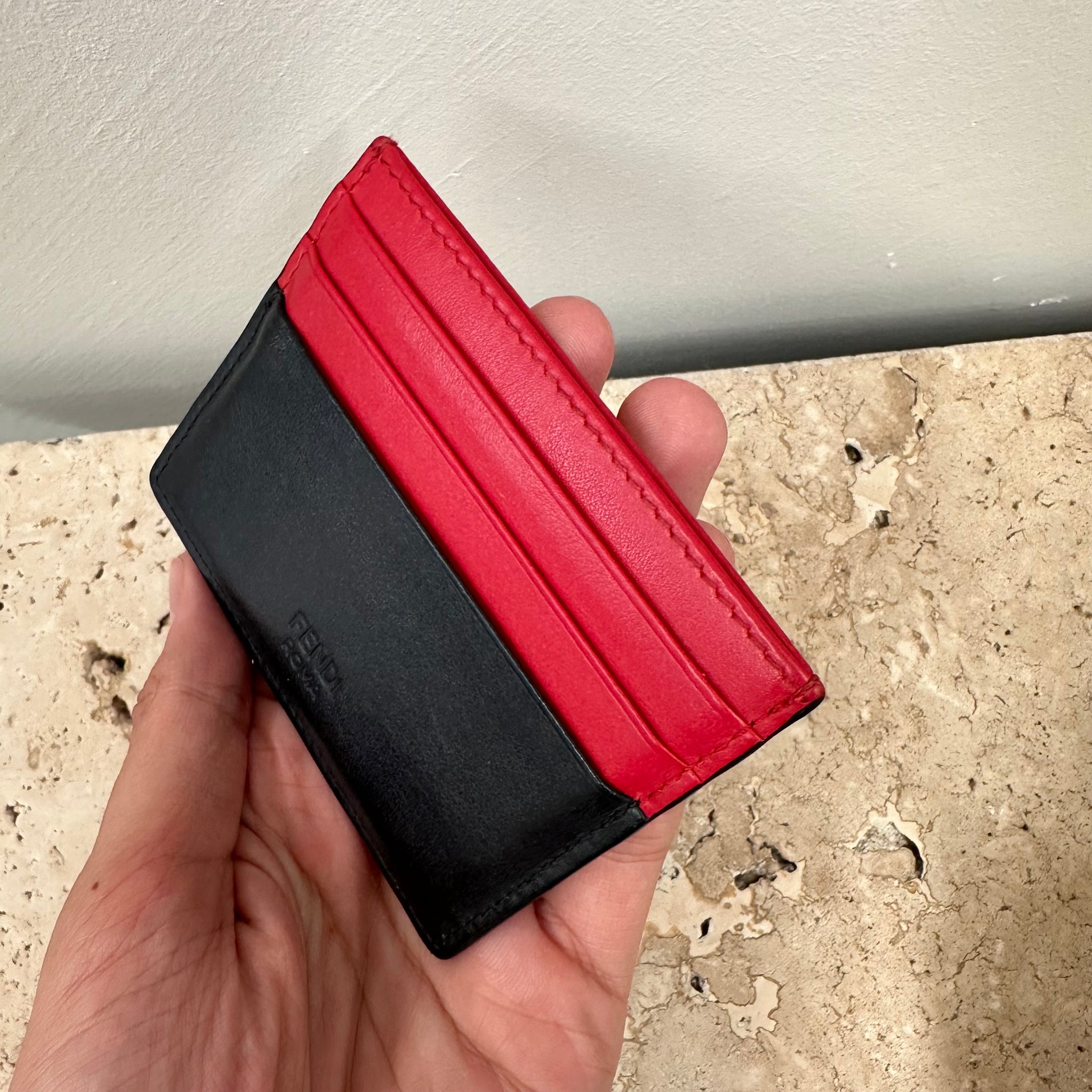 Fendi Bug Eyes Leather Card Holder