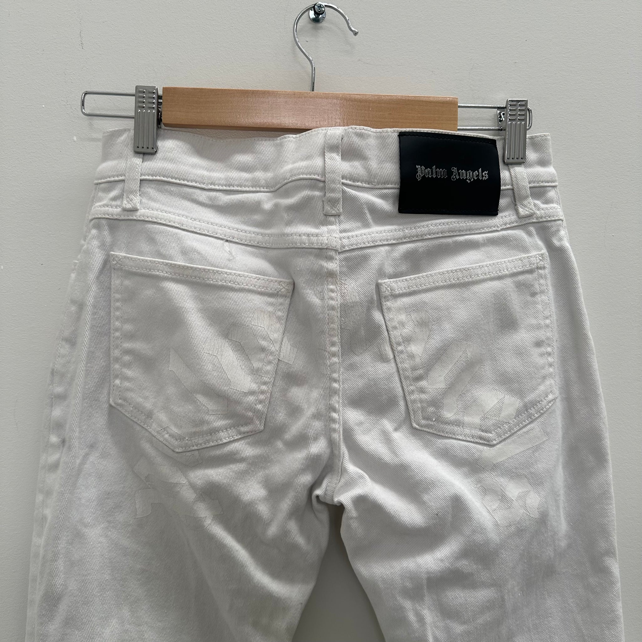 Palm Angels White Back Logo Jeans (Size 27)