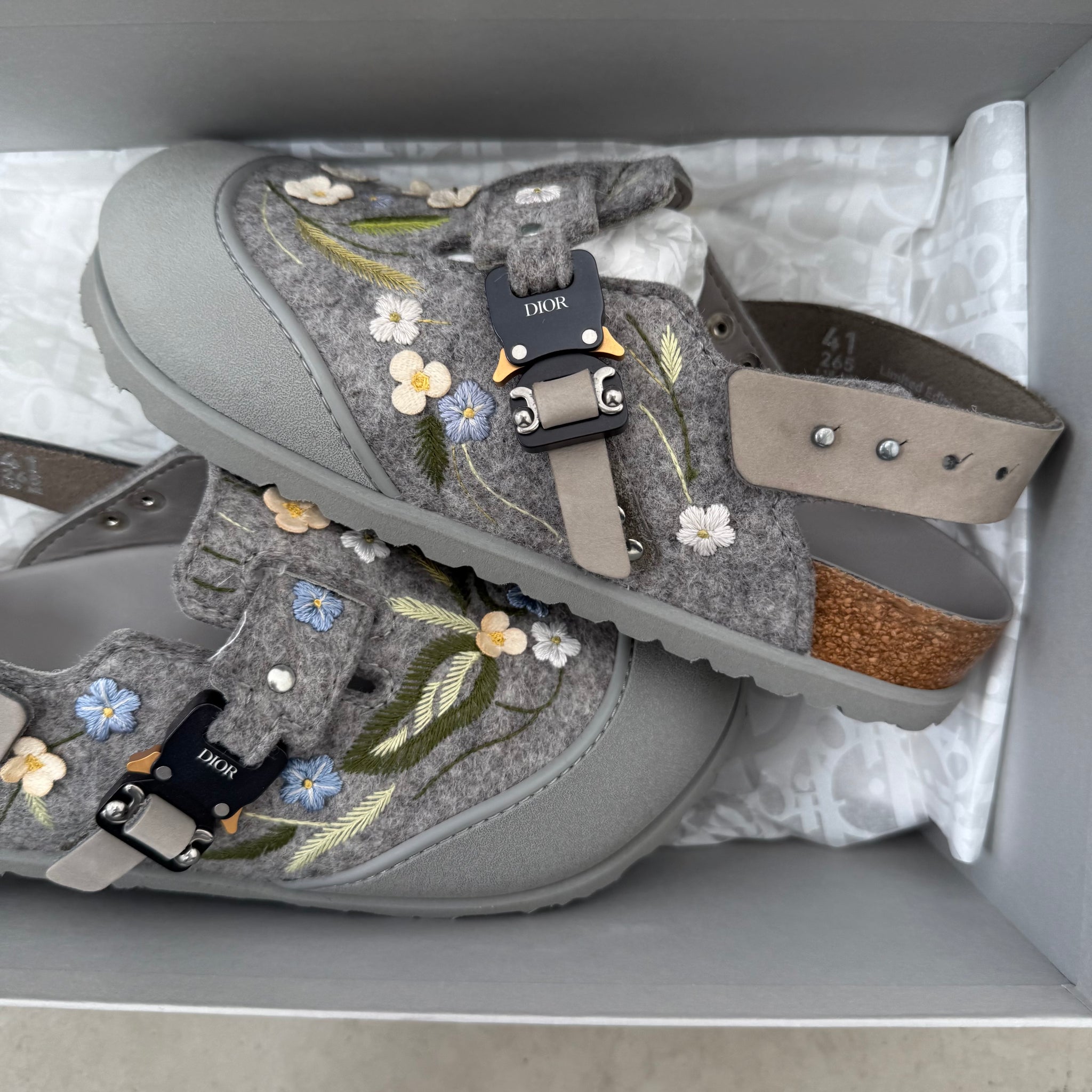 Dior by Birkenstock Mule with Flowers (Size 41)