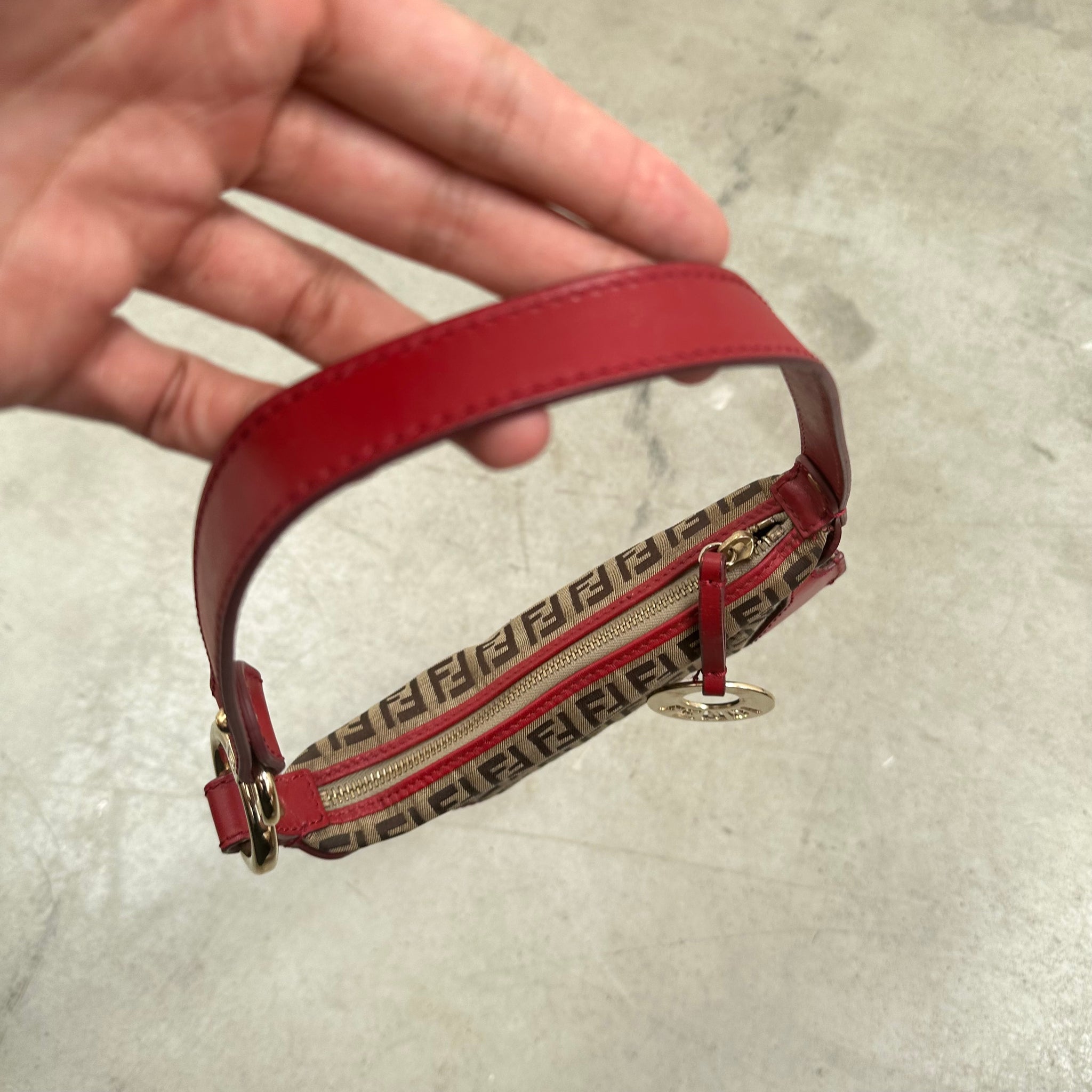 Fendi Red Zucchino Chef Mini Shoulder Bag