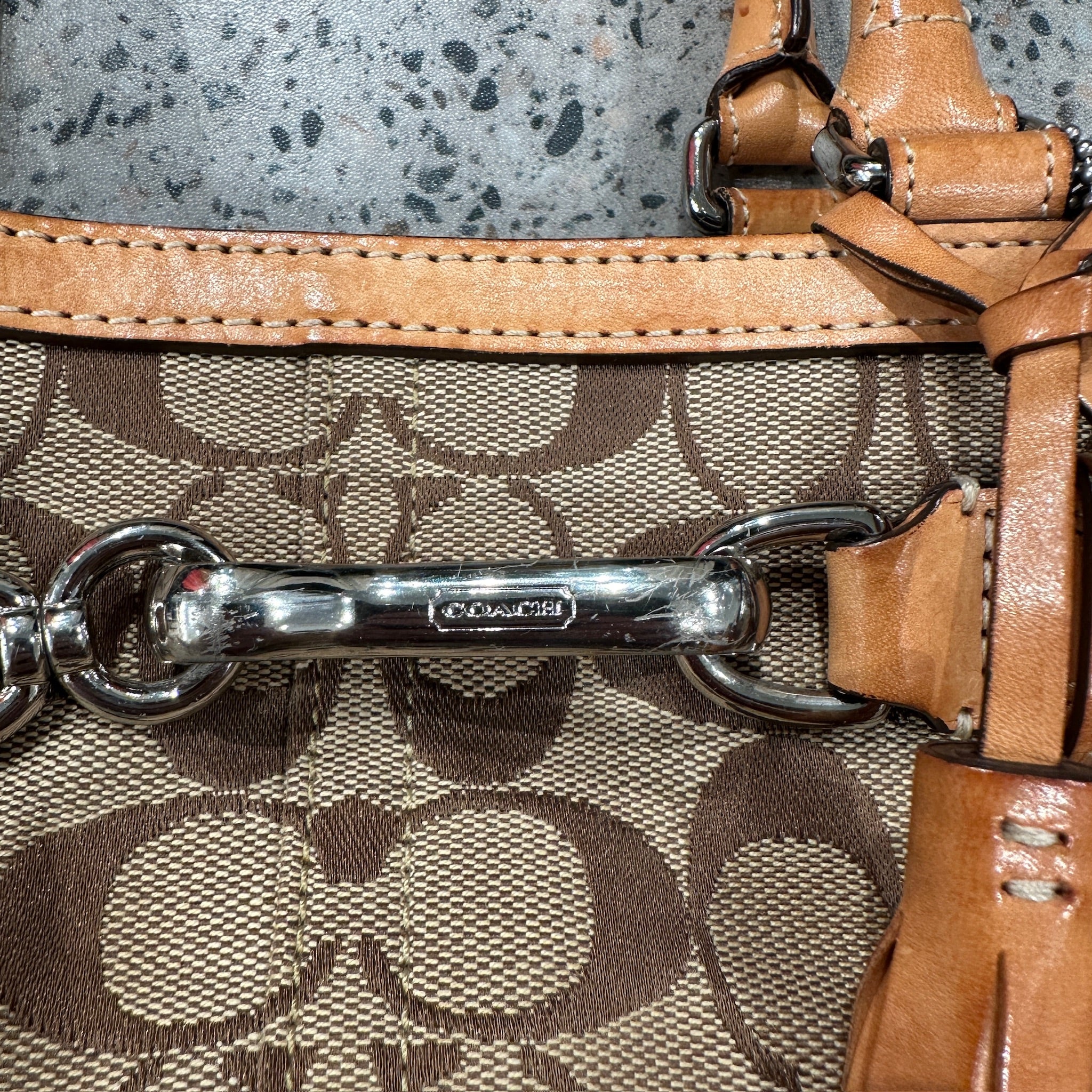 Coach Signature Handbag with Buckle