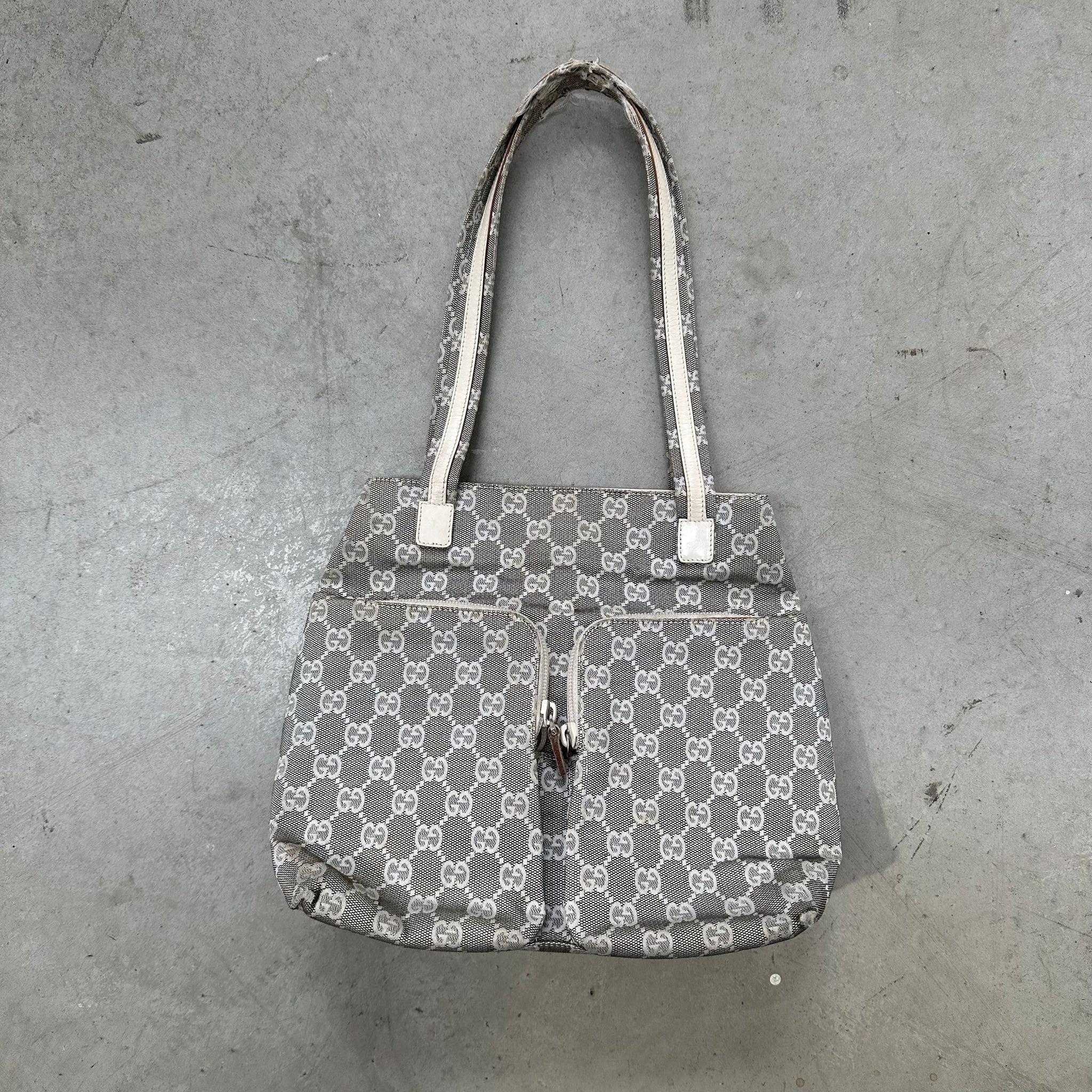Gucci Denim Double Zip Tote Bag
