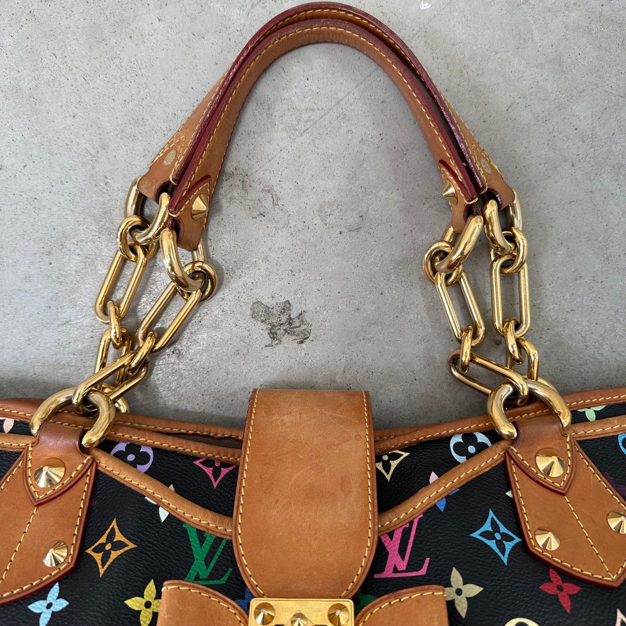 Louis Vuitton Takashi Murakami Multicolour Annie GM Hand Bag Black