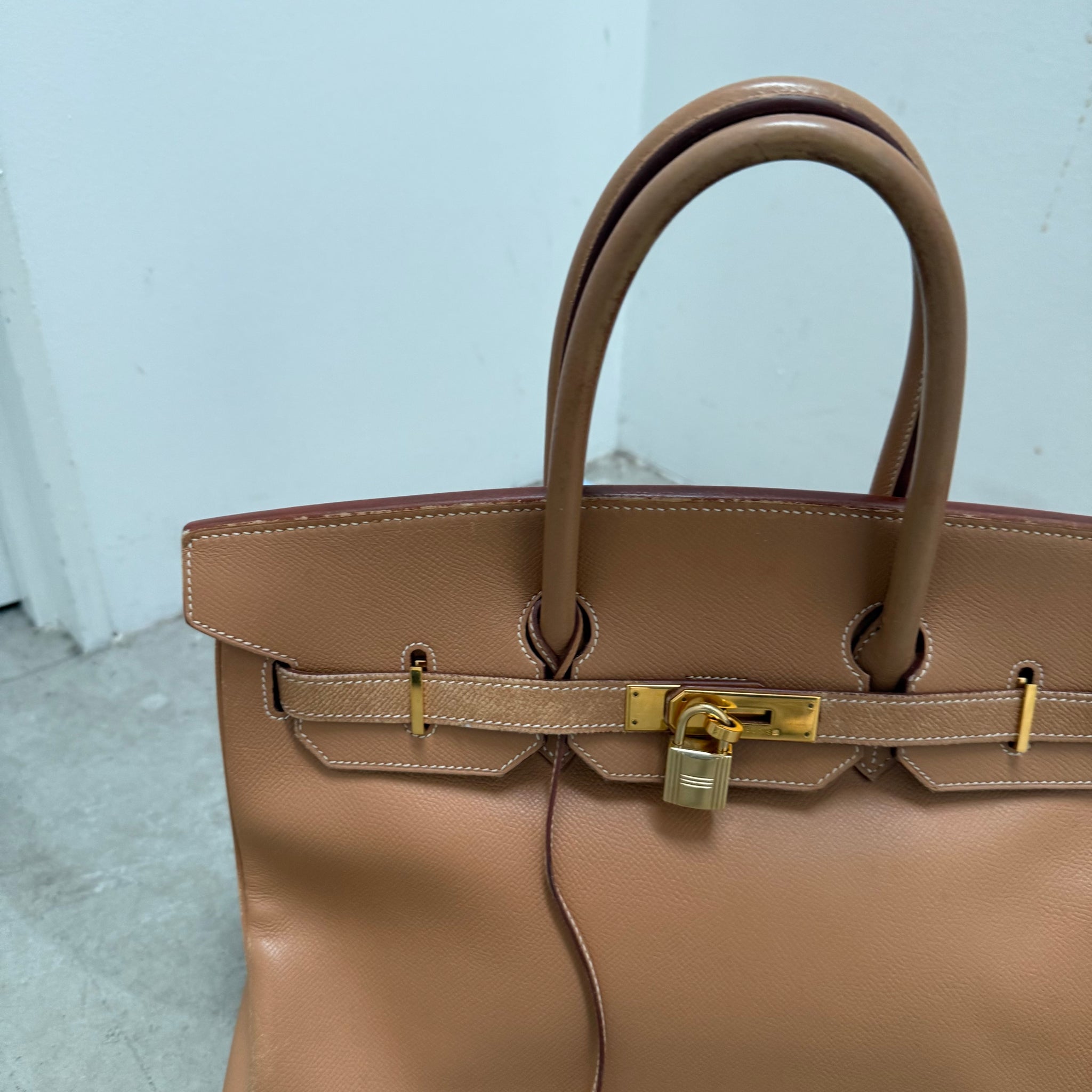 Hermes Birkin 35 Brown Leather Hand Bag