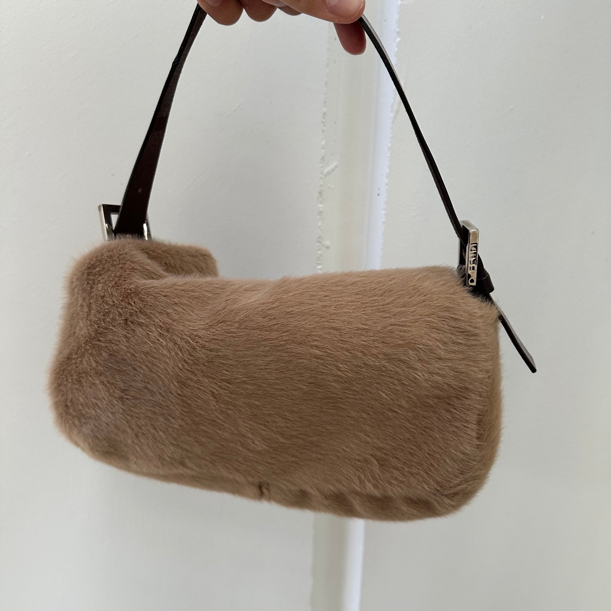 Fendi Brown Mink Baguette Bag