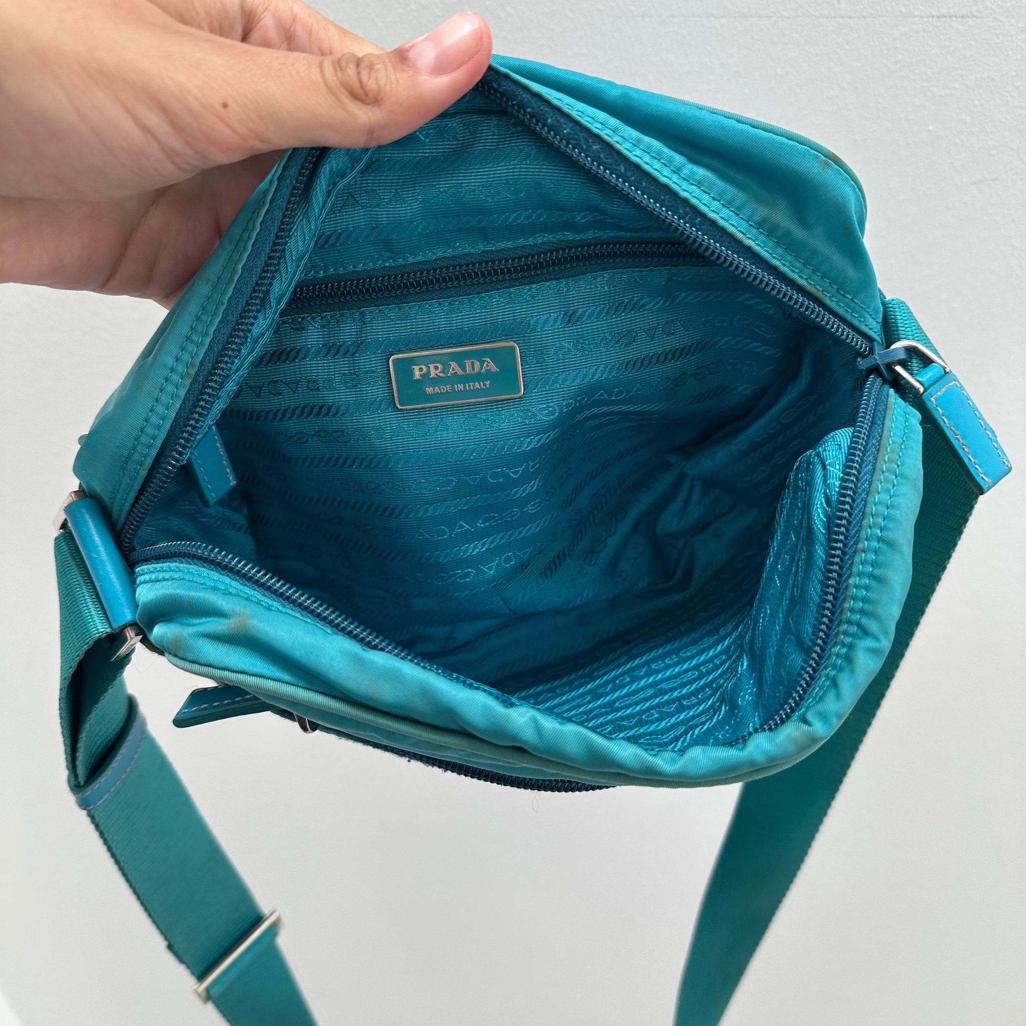 Prada Blue Messenger / Crossbody Bag