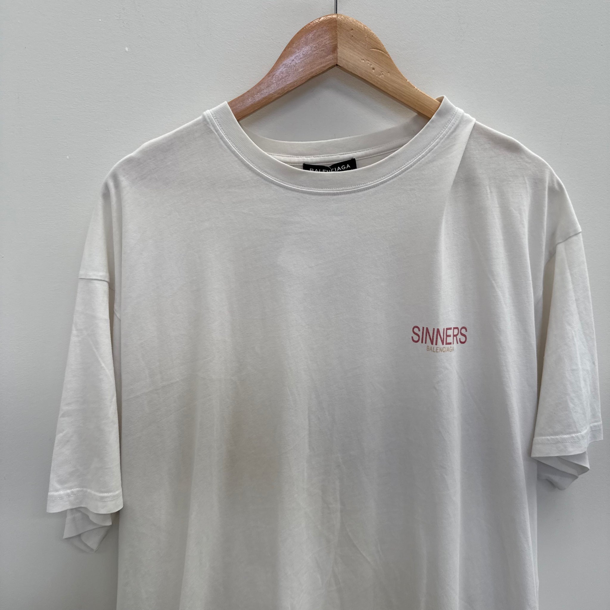Balenciaga White Sinners T Shirt (fits L-XL)