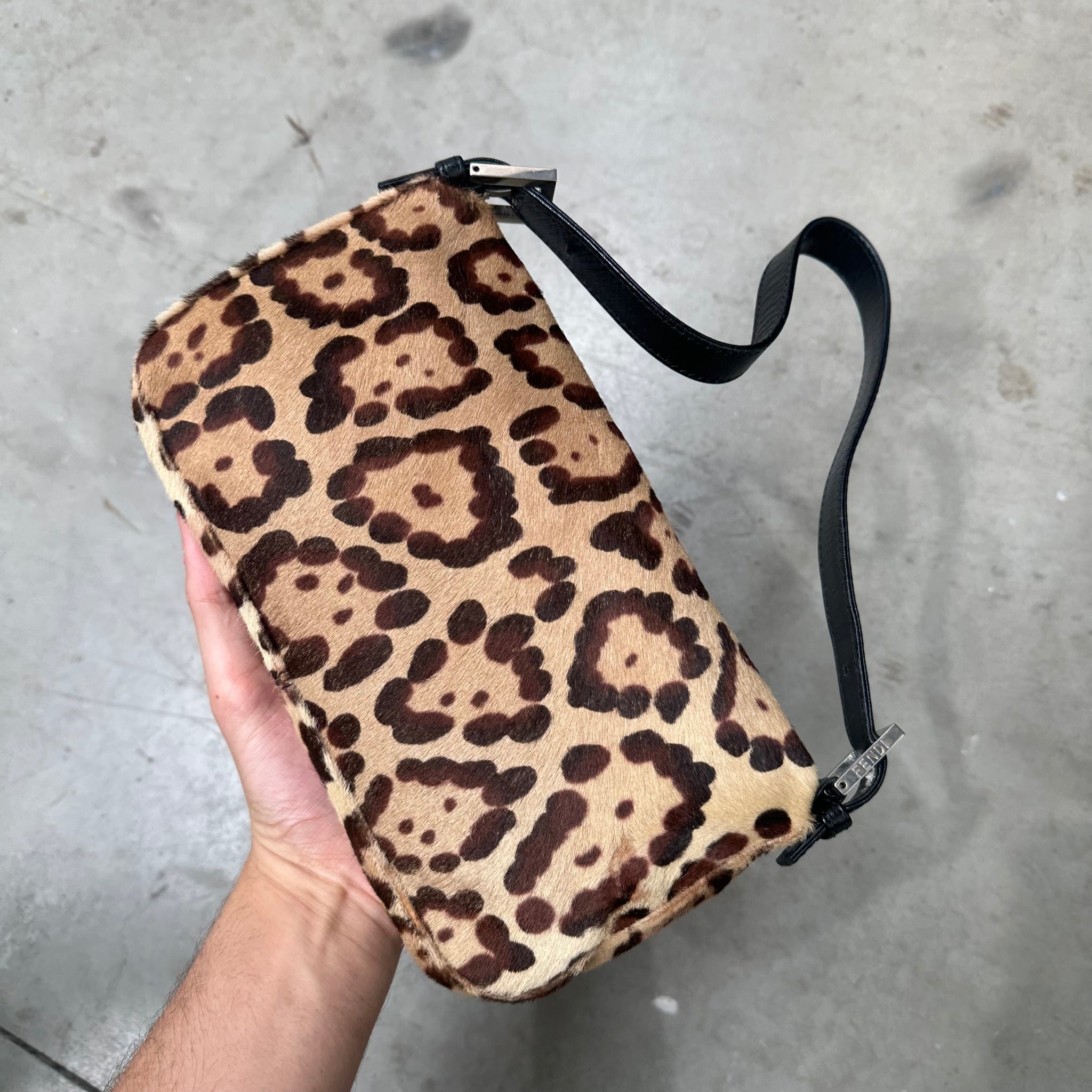 Fendi Leopard Print Baguette Bag