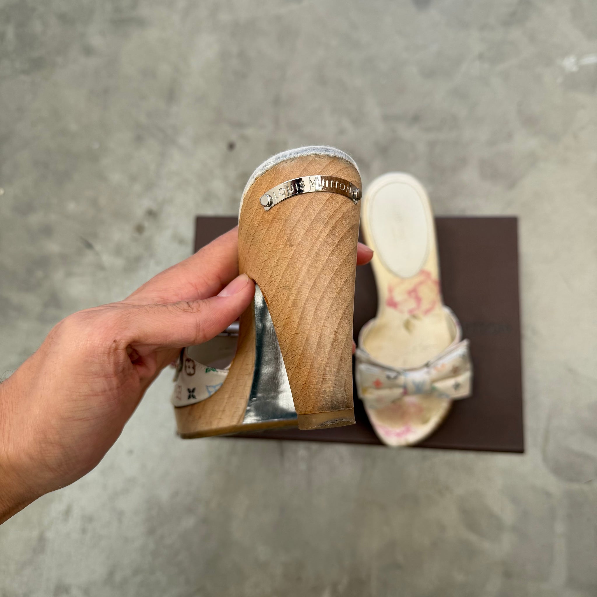 Louis Vuitton Takashi Murakami Satin Multicolour Heels (Size 34.5)