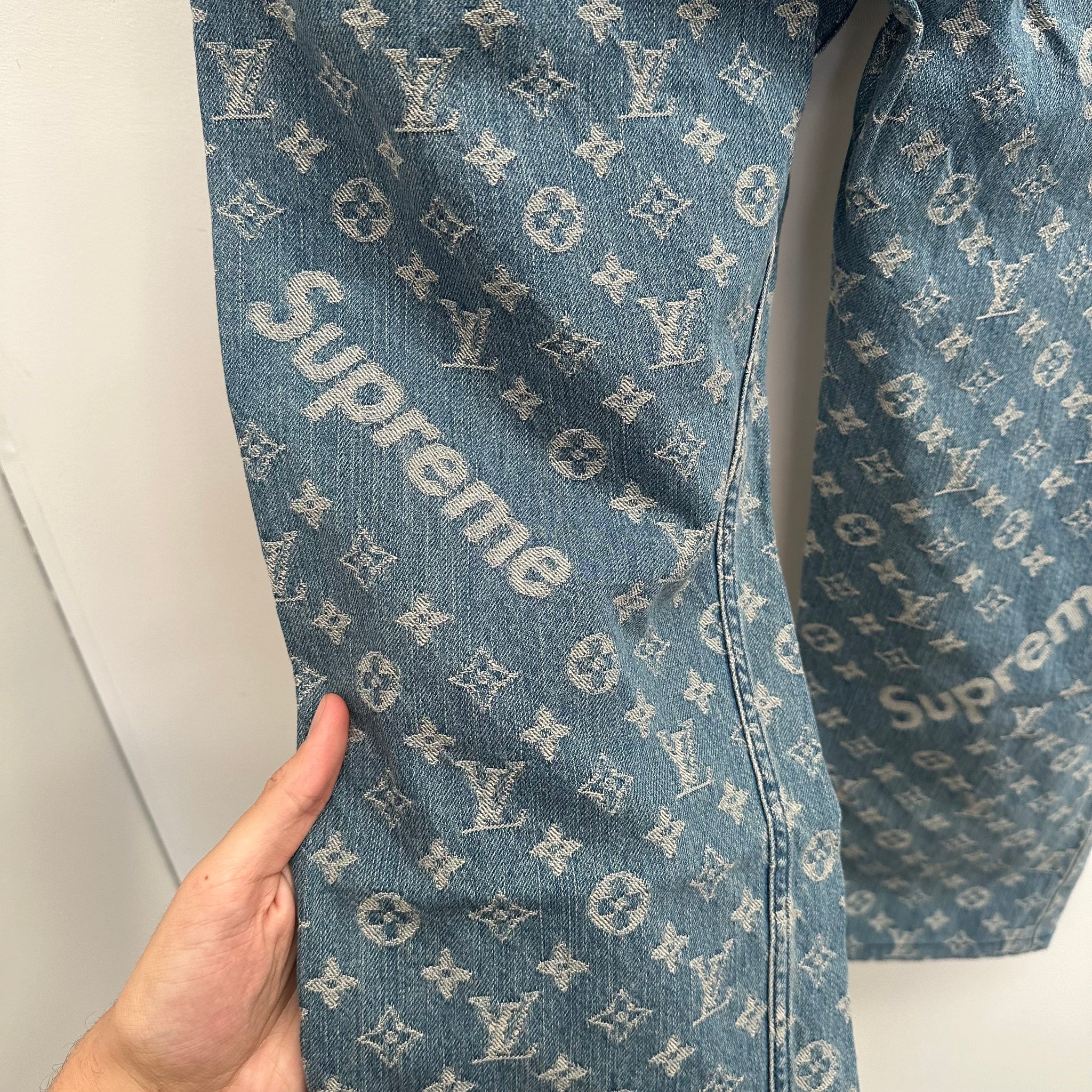 Supreme x Louis Vuitton Jacquard Denim 5-Pocket Jean Blue (Size 30)