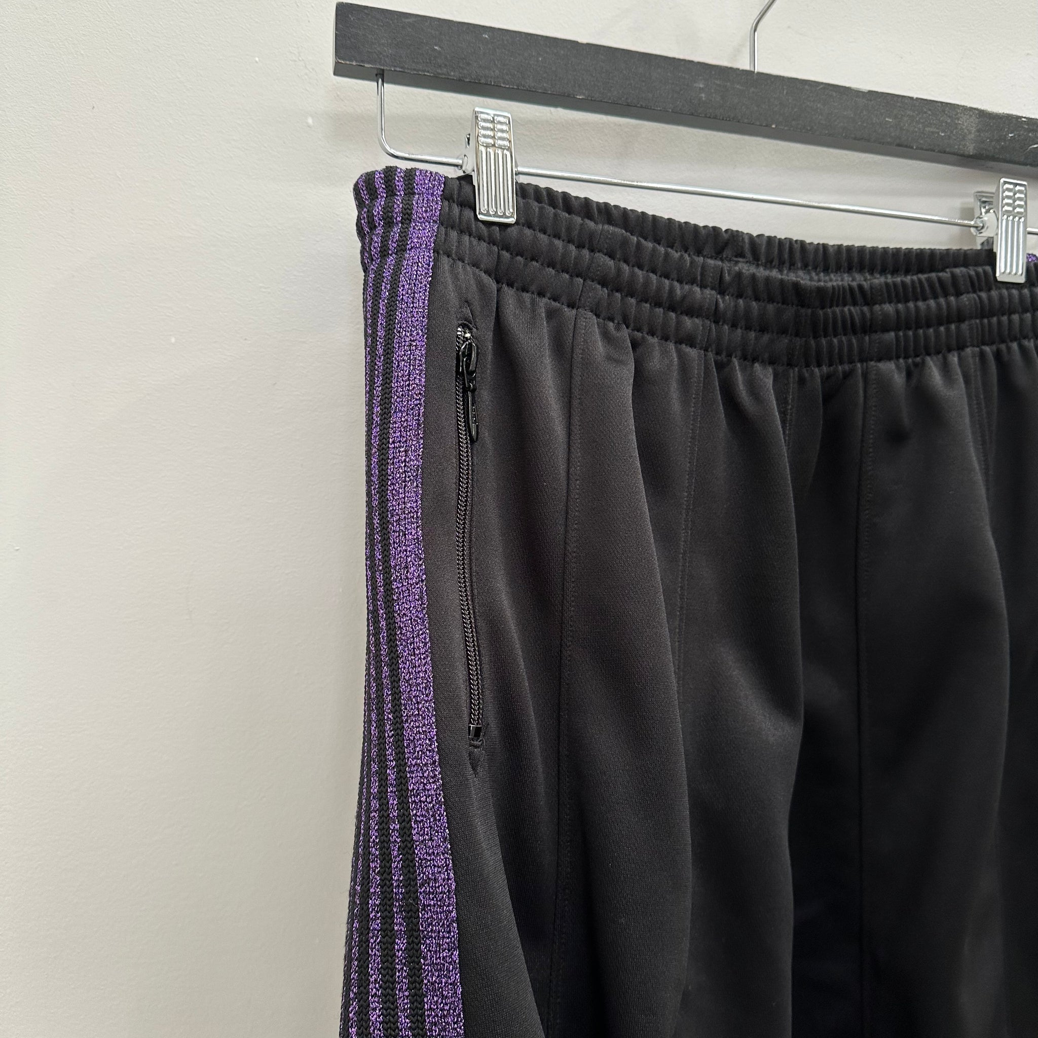 Needles HD Wide Leg Trackpant Black / Purple Glitter (fits S-M)