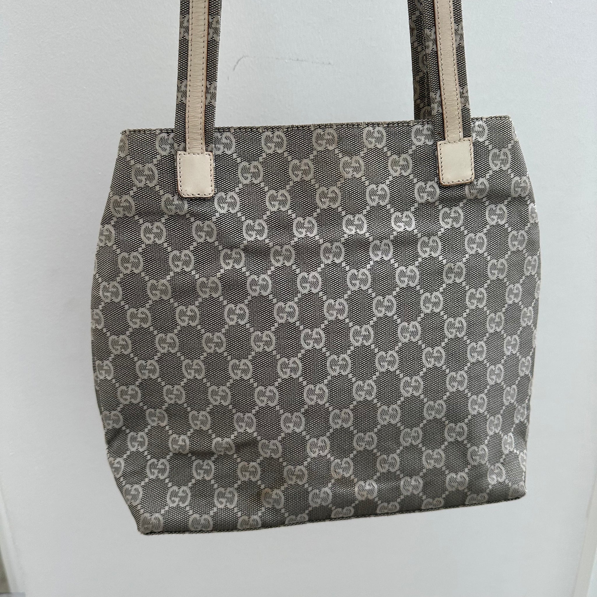 Gucci Denim Double Zip Tote Bag