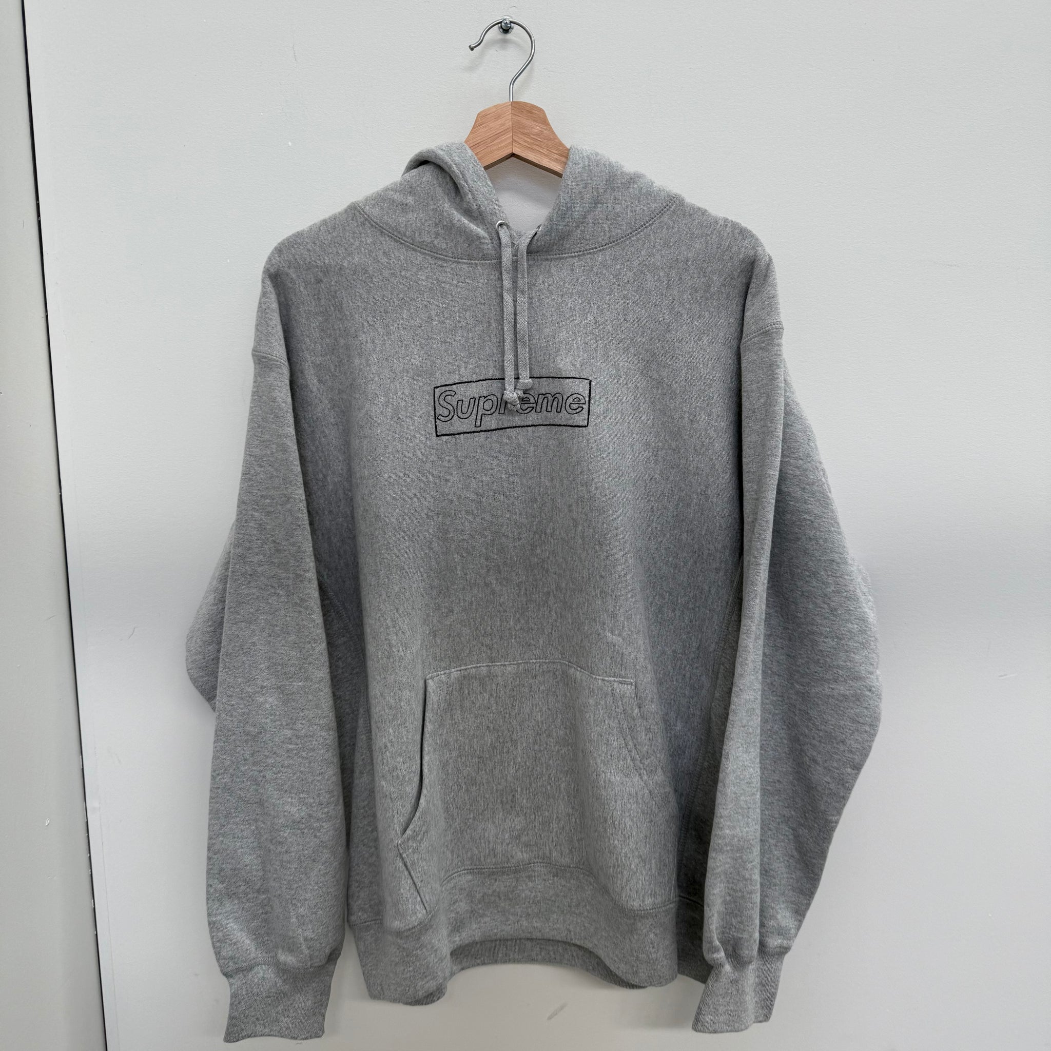Supreme Kaws Grey Box Logo Hoodie (Size M)