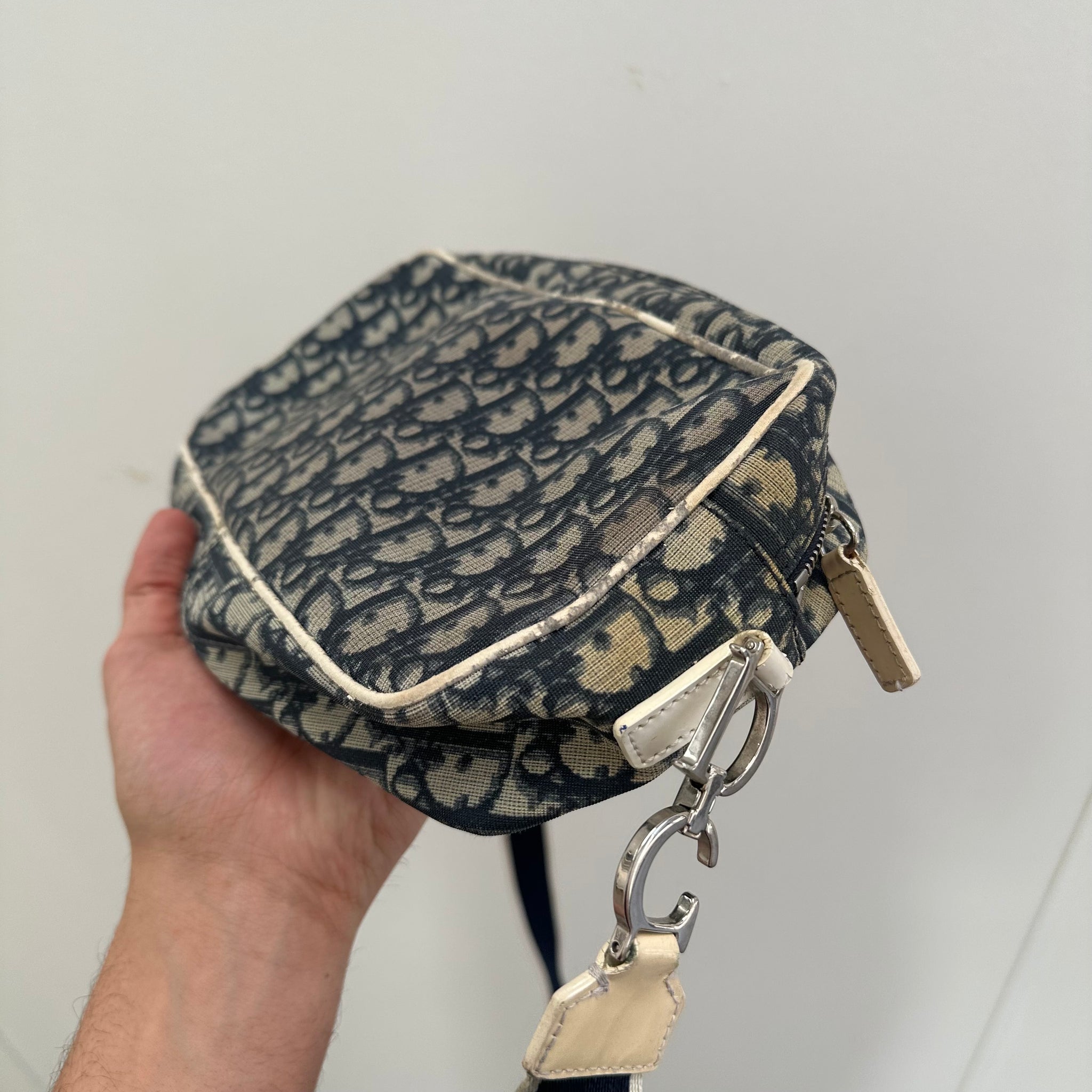 Dior Oblique Trotter Crossbody Bag Navy