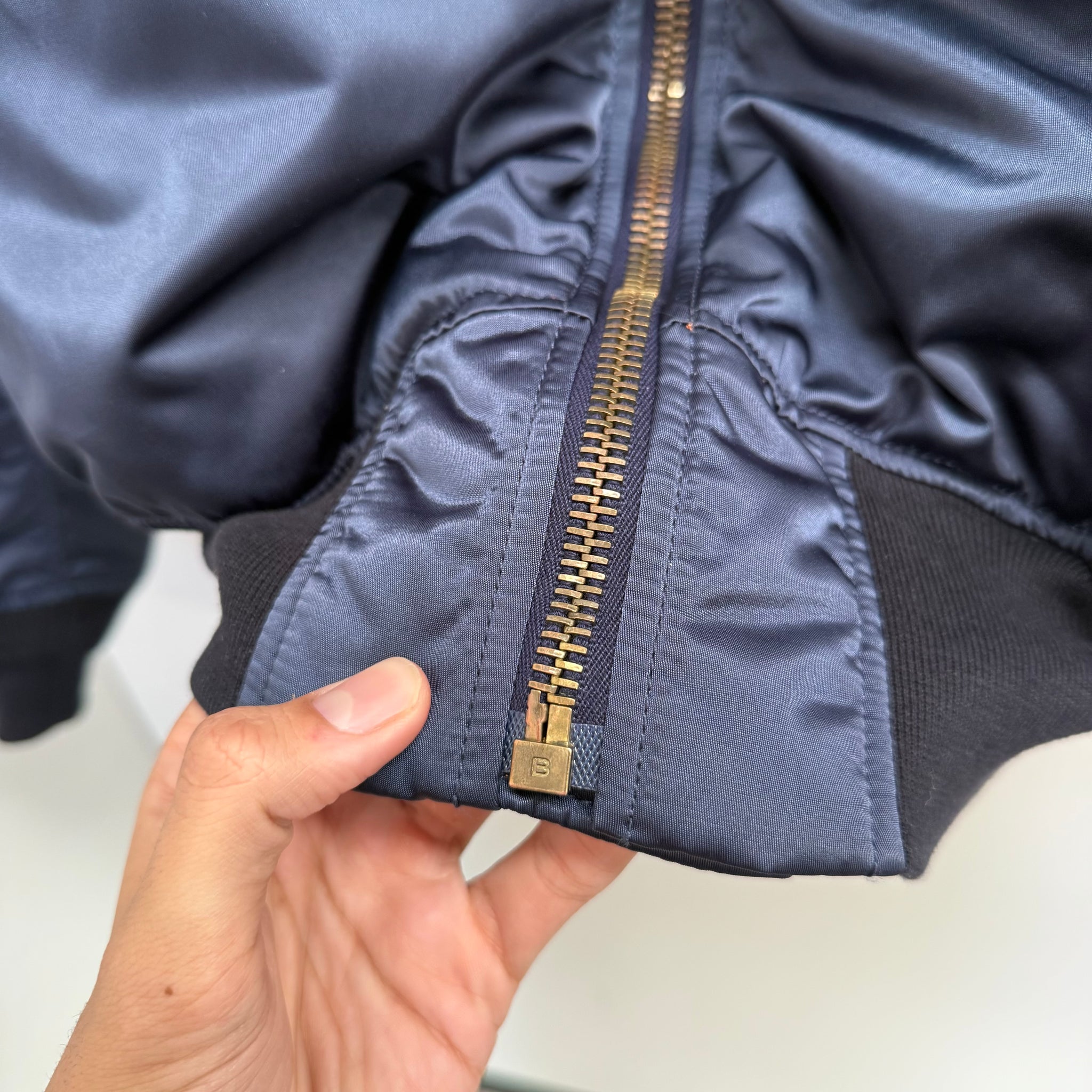 Balenciaga Campaign Logo Bomber Jacket Navy (Size 48)
