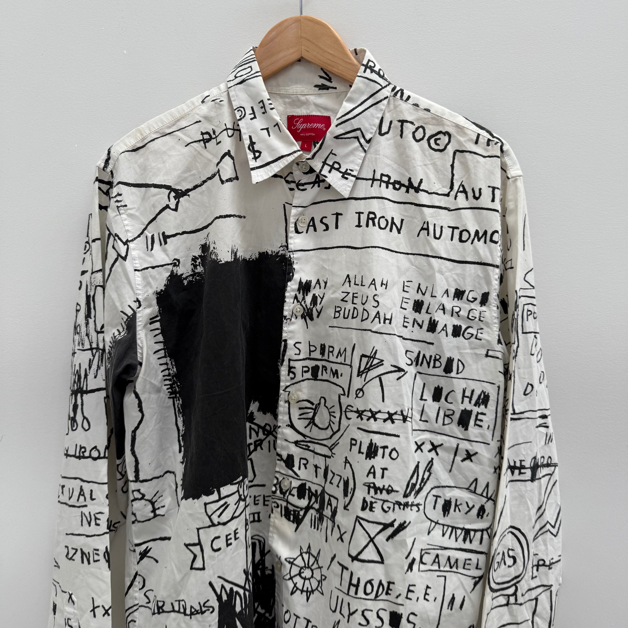 Supreme Jean-Michel Basquit Button Up Shirt White (Size L)