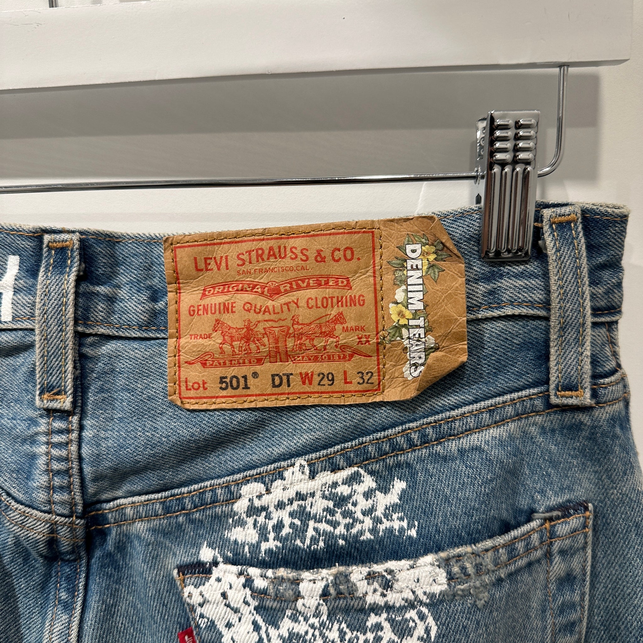 Denim Tears x Virgil Abloh “Message in a Tear” Printed Jeans (29x32)