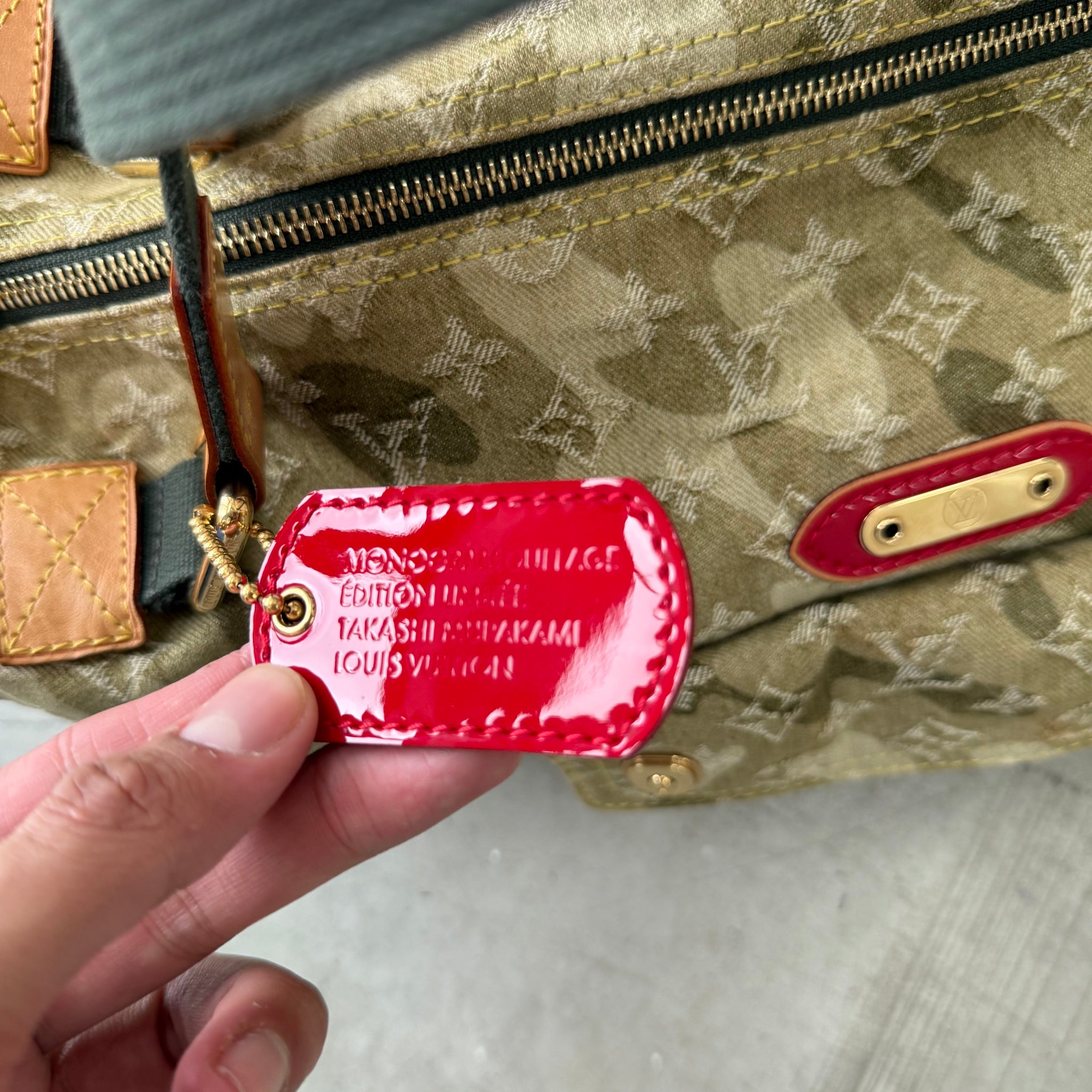 Louis Vuitton Limited Edition Takashi Murakami Denim Monogramoflage Lys Duffel Bag
