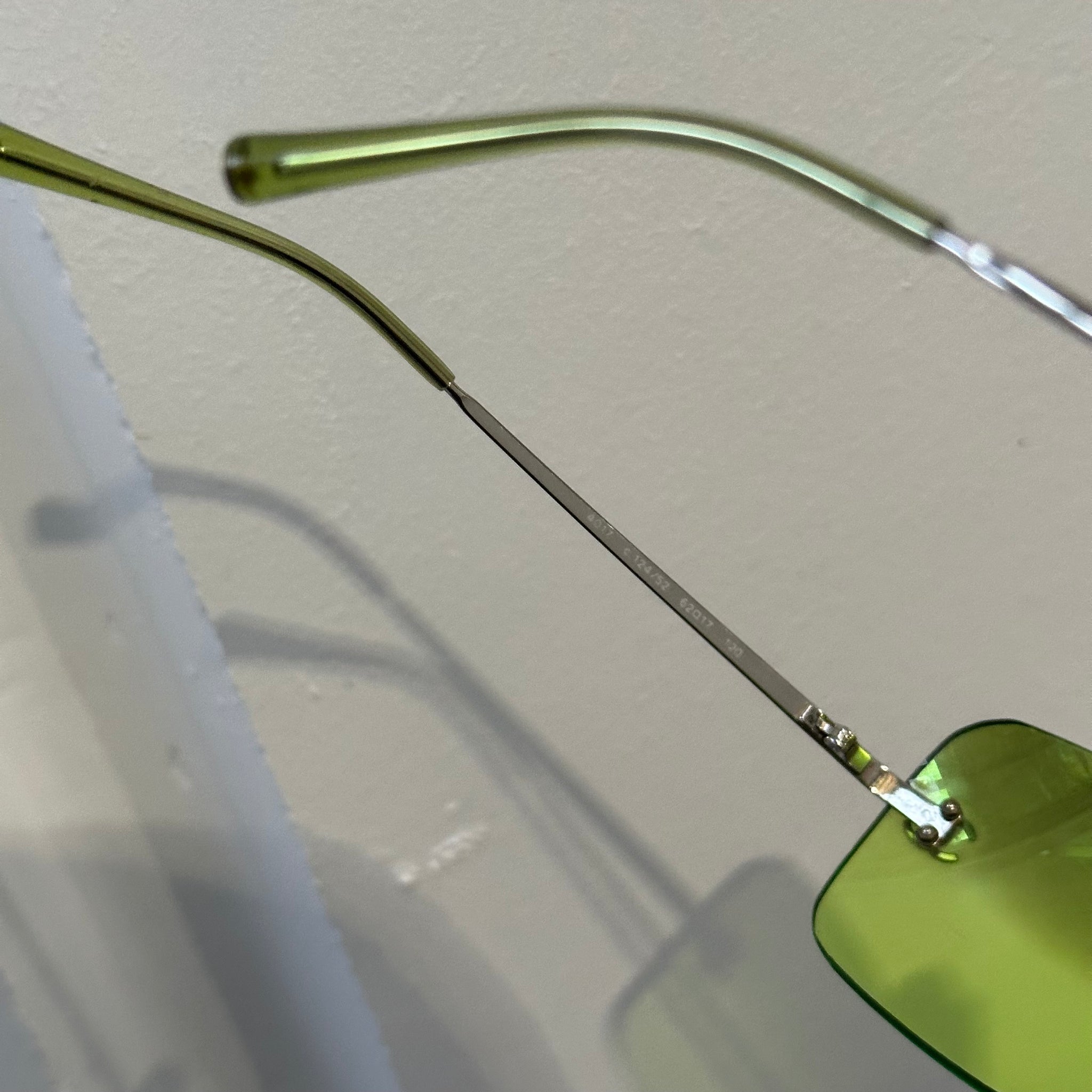 Chanel Lime Green Rimless Vintage Sunglasses