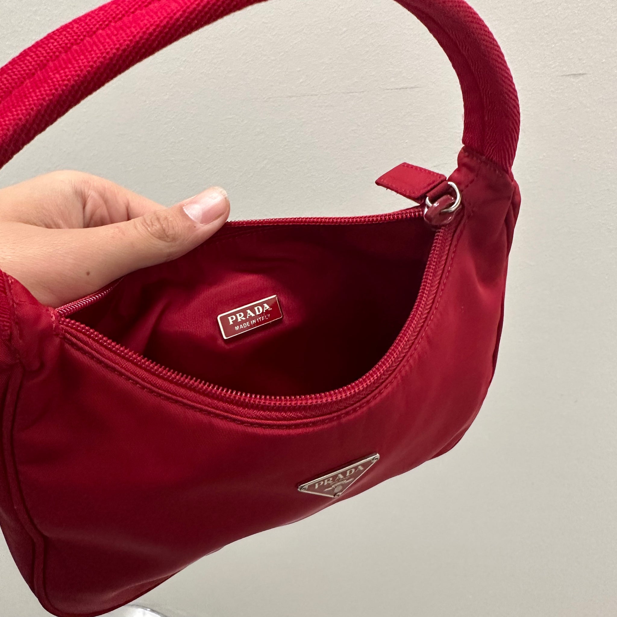 Prada Hobo Shoulder Bag Red