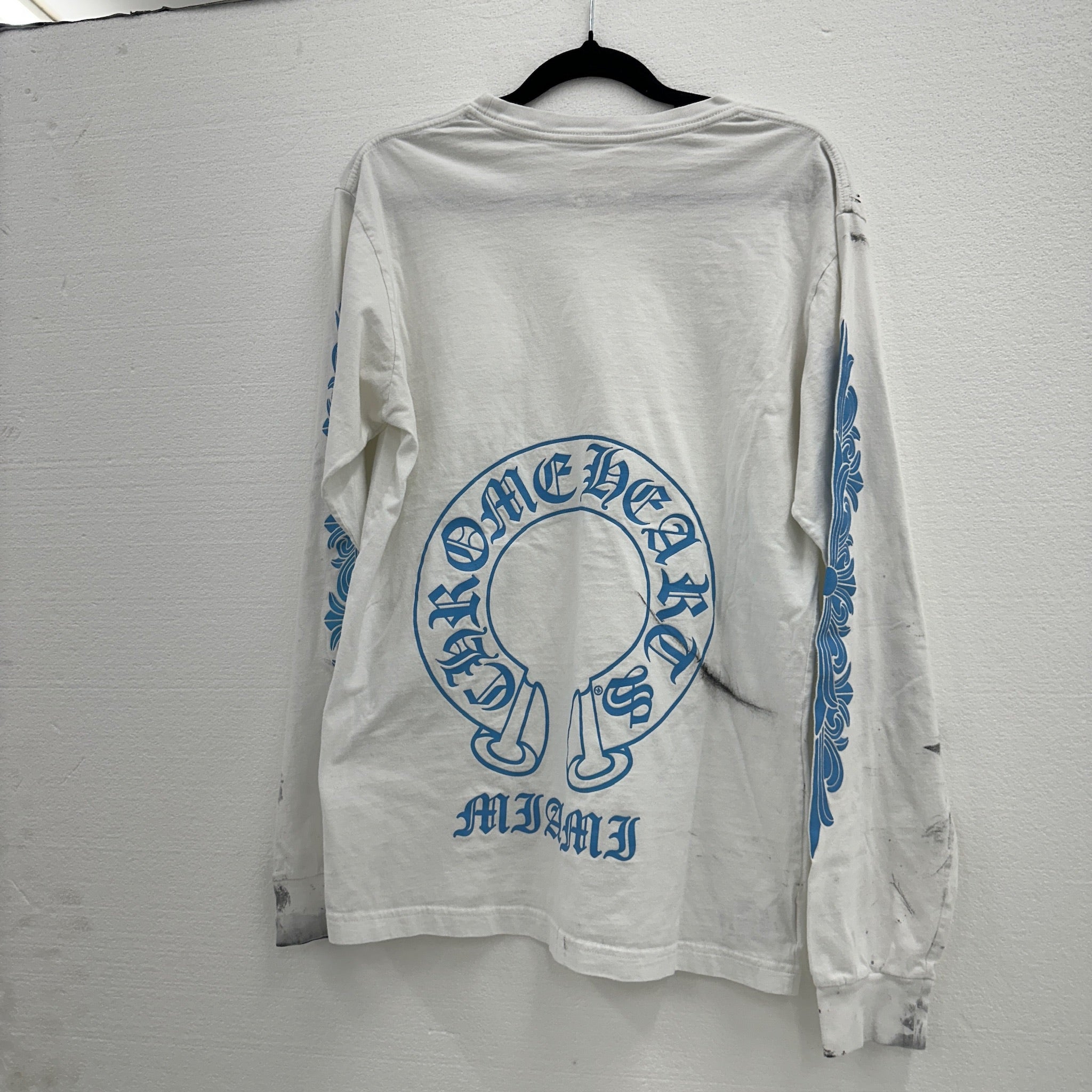 Chrome Hearts Horseshoe L/S Miami White Size M