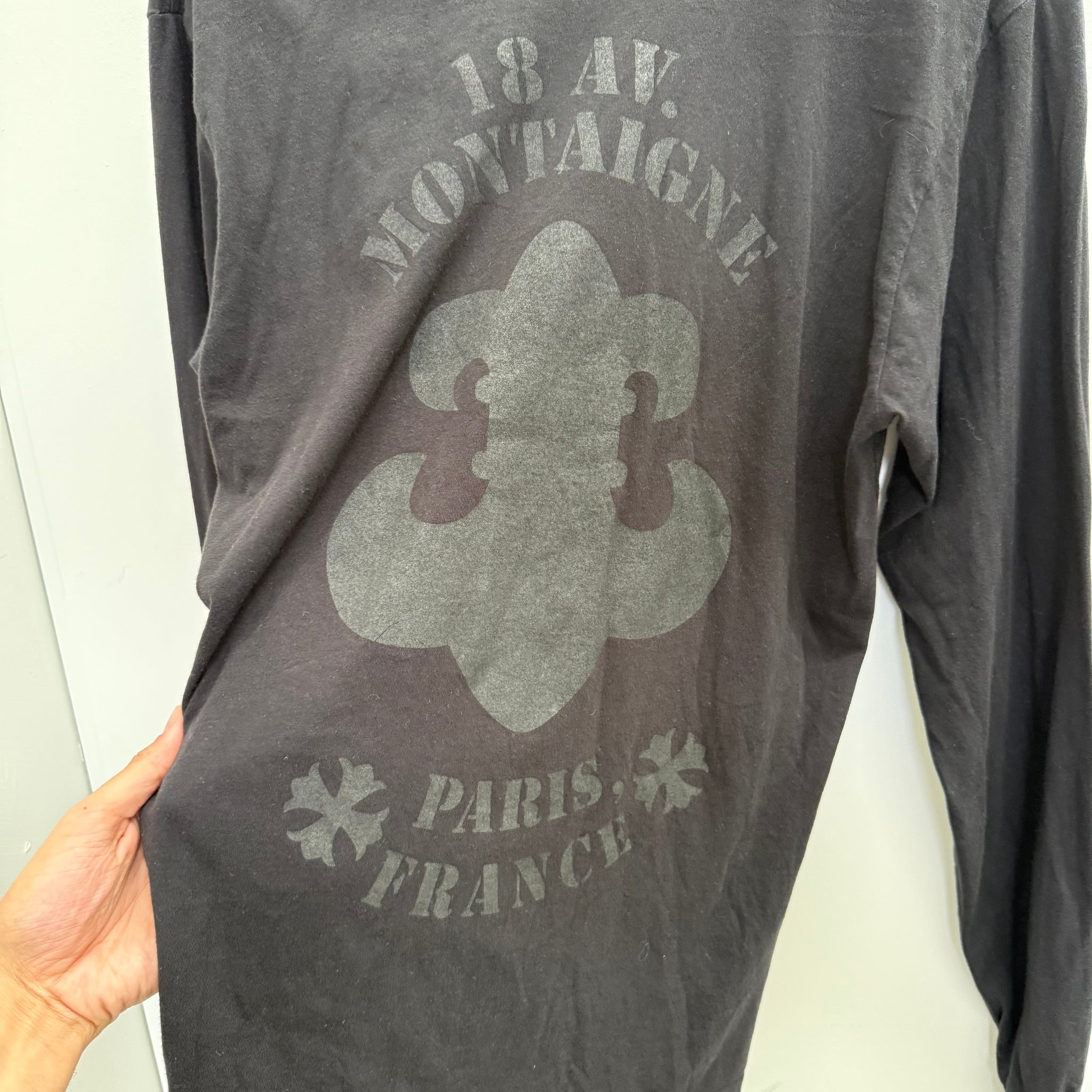 Chrome Hearts Paris Logo Long Sleeve T Shirt Black (Size M)