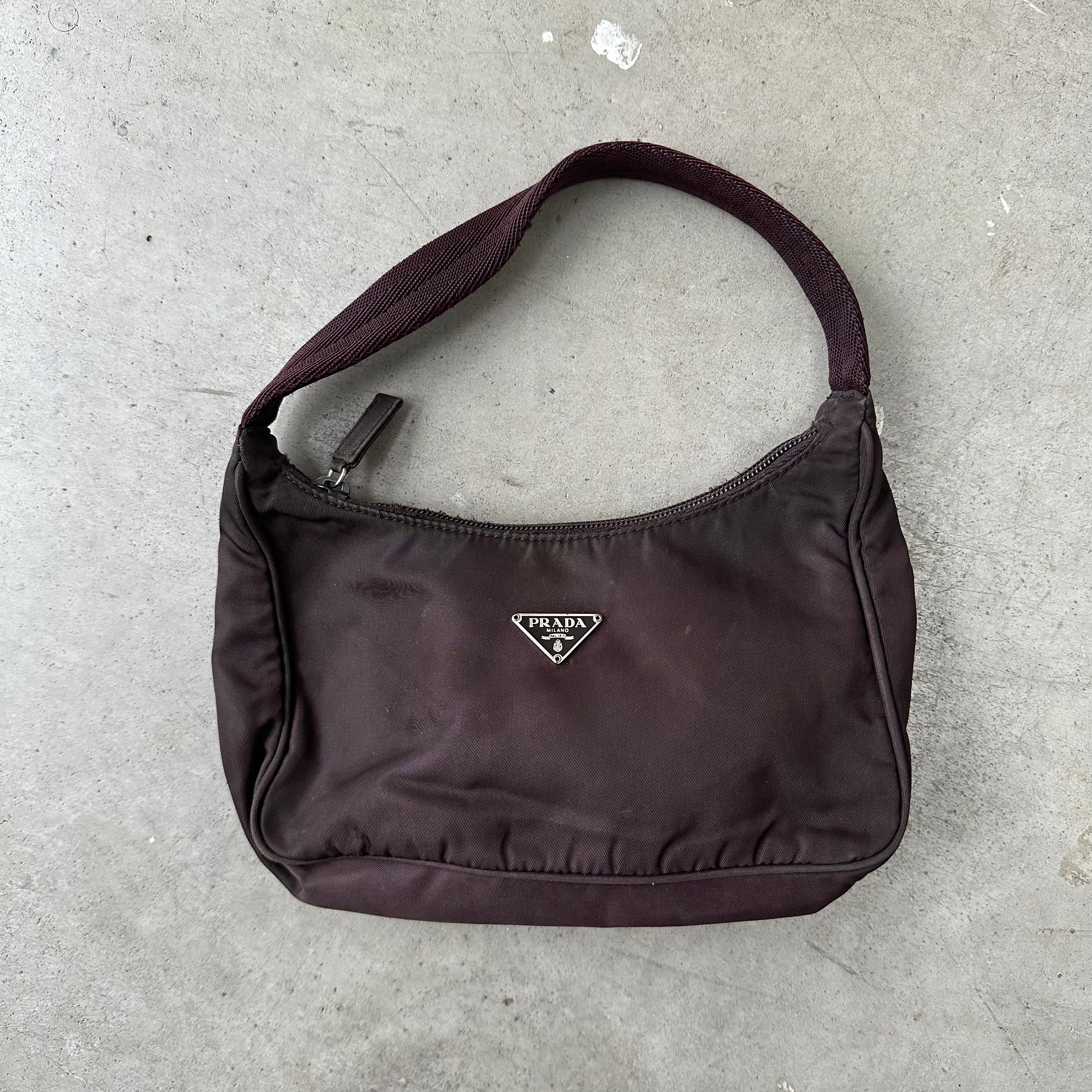 Prada Hobo Shoulder Bag Brown Curated by Charbel