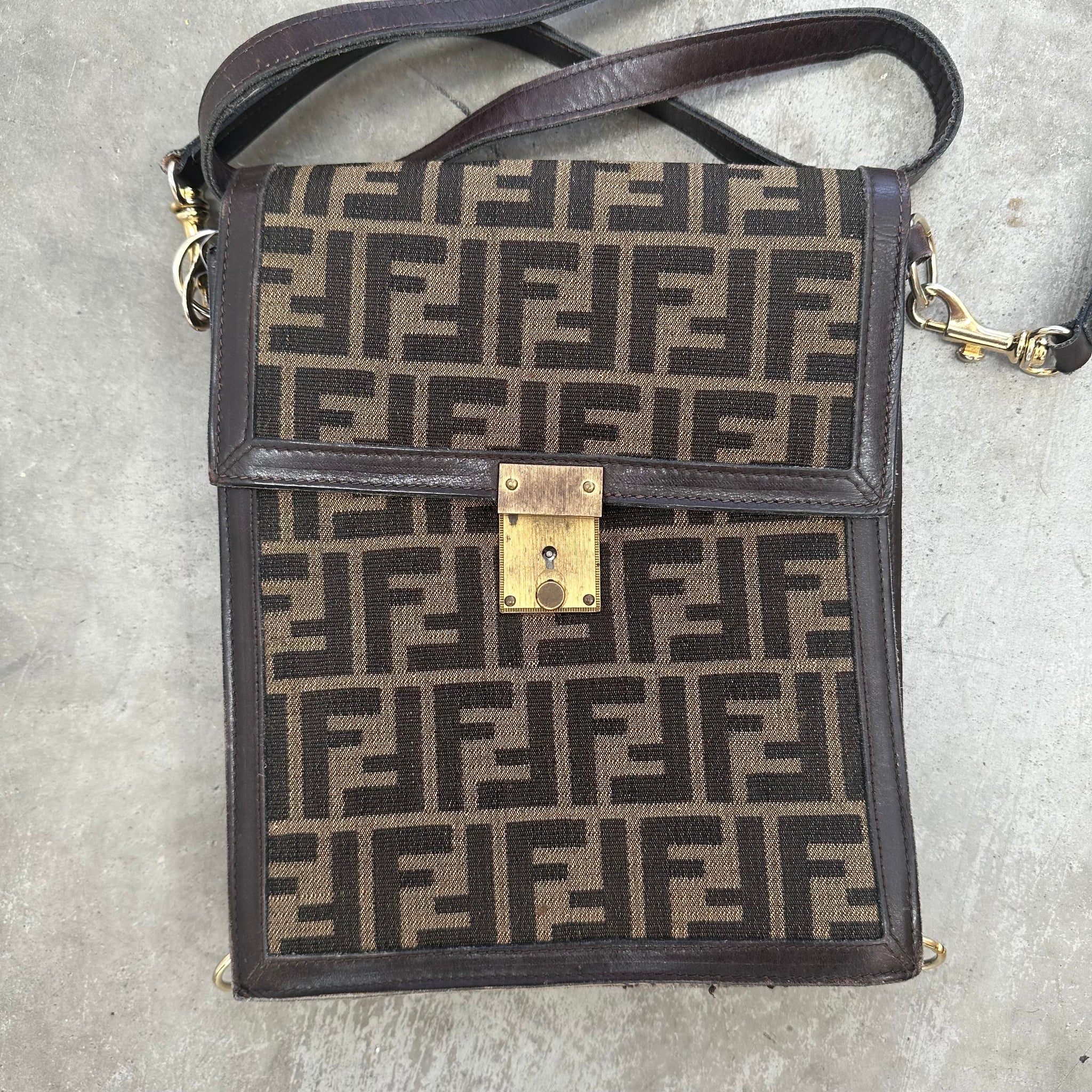 Fendi Vintage Zucca Canvas Cross Body/Shoulder Bag
