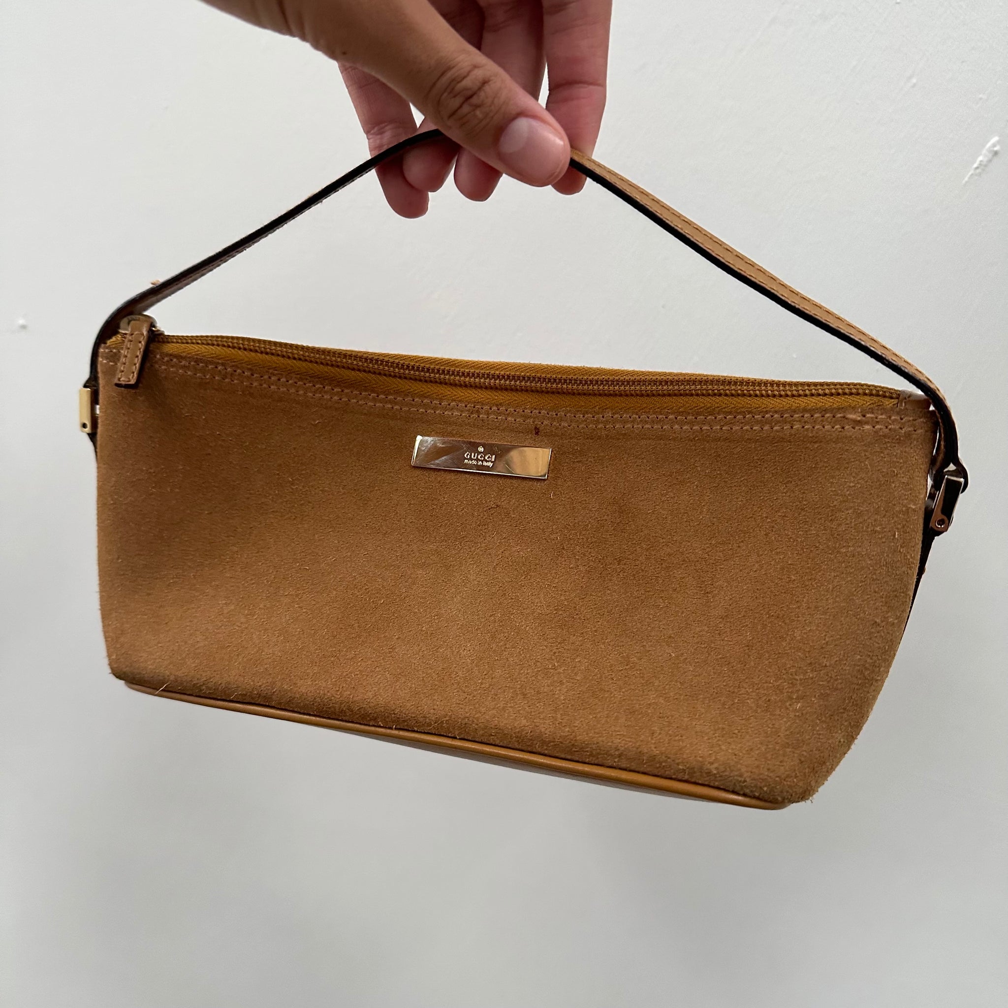 Gucci Brown Suede Boat Pochette