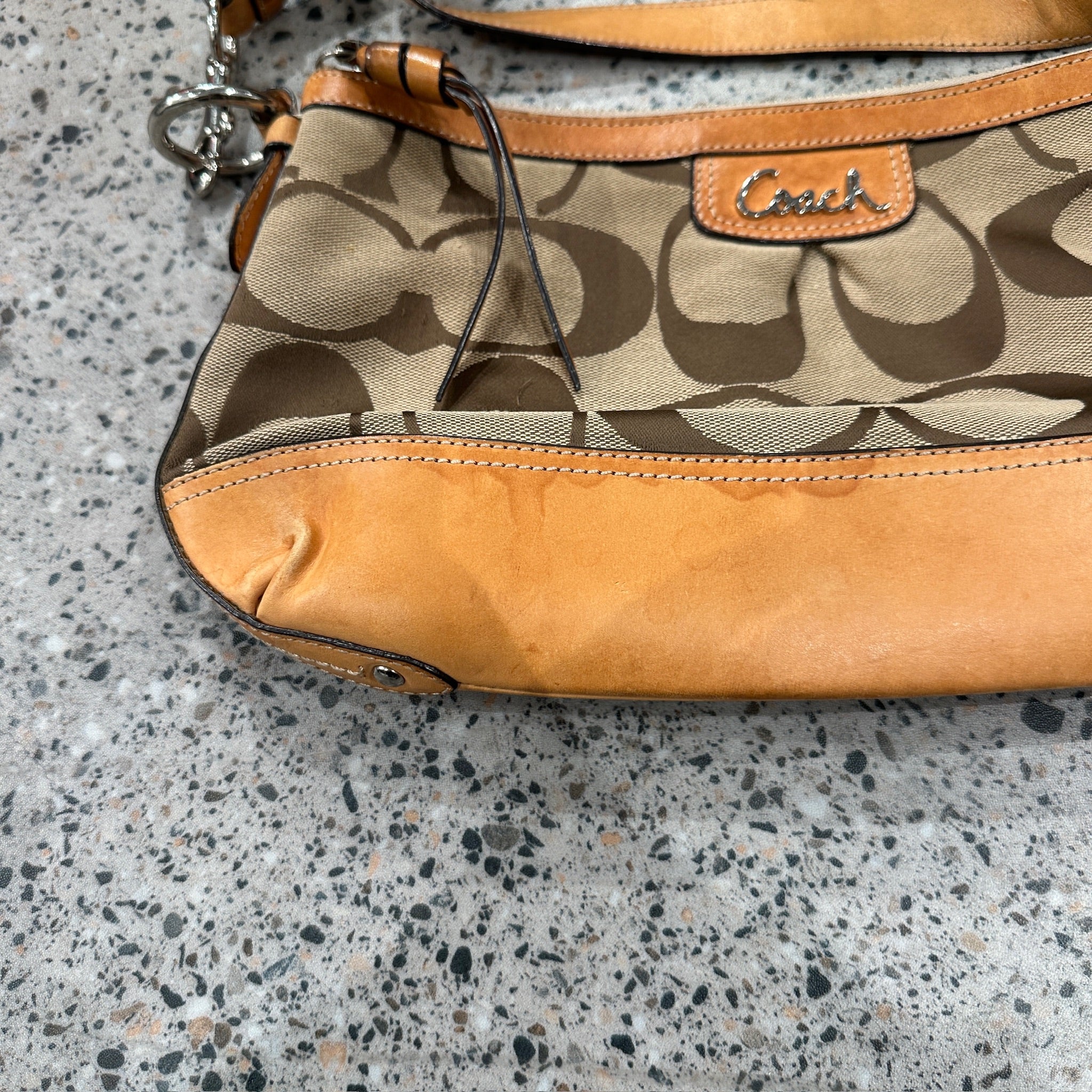 Coach Beige Crossbody Logo Bag