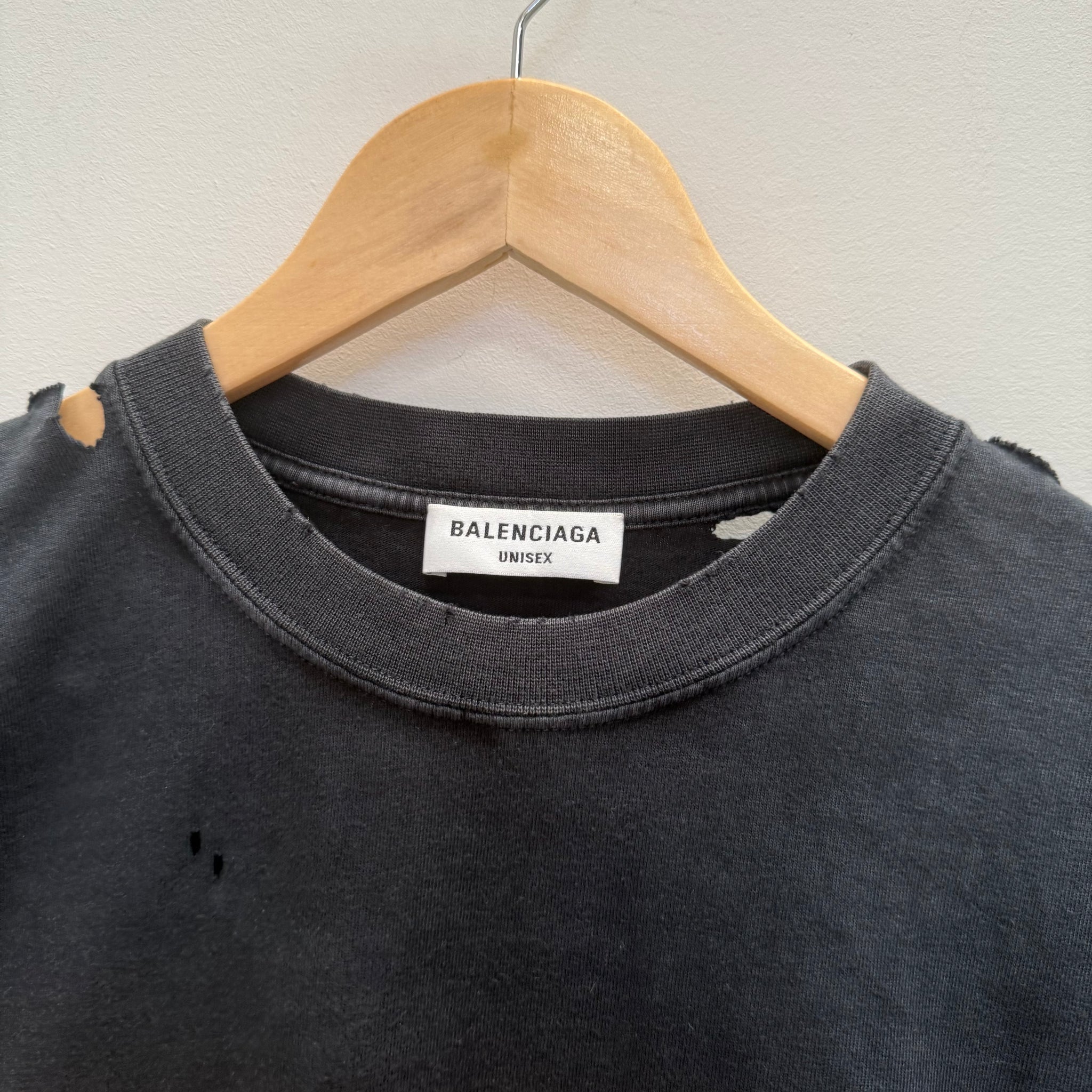 Balenciaga Distressed Maison Logo T-shirt (fits M-L)
