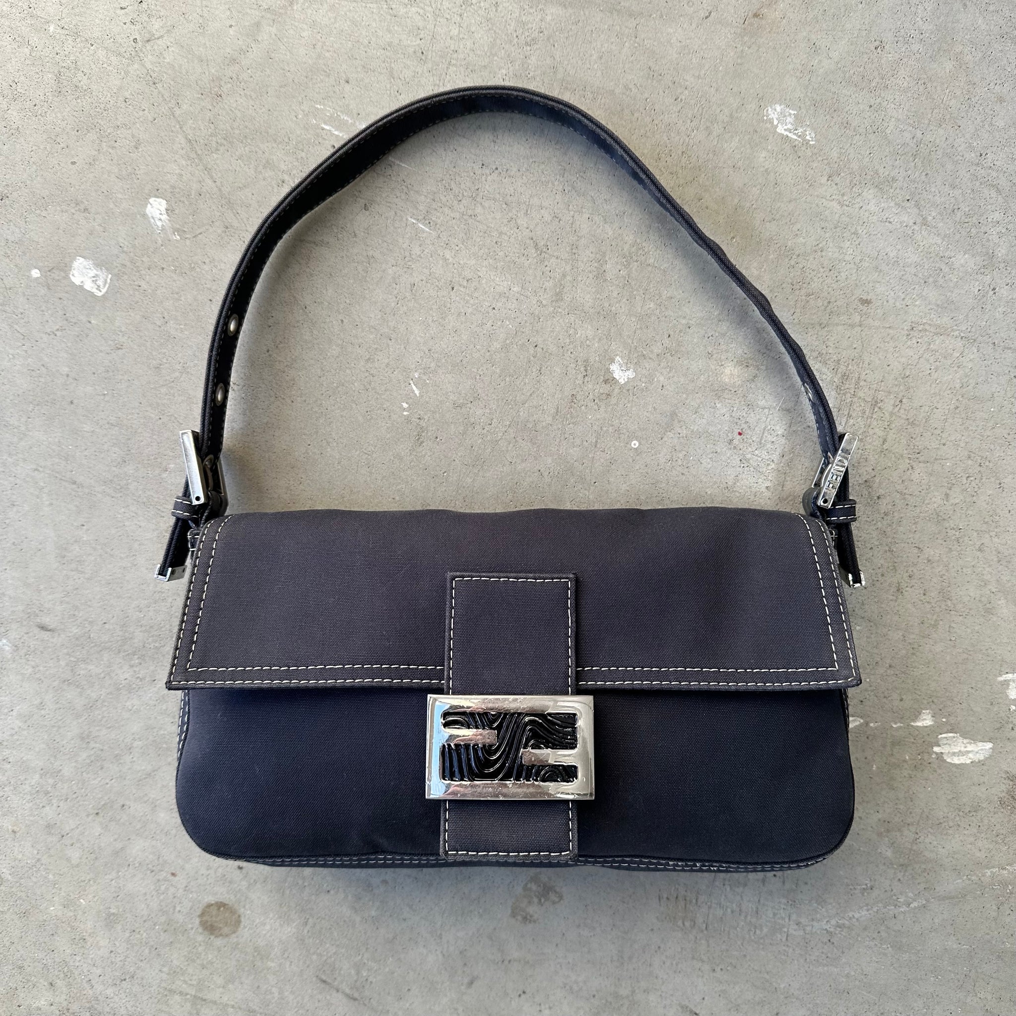 Fendi Denim Blue Baguette Bag