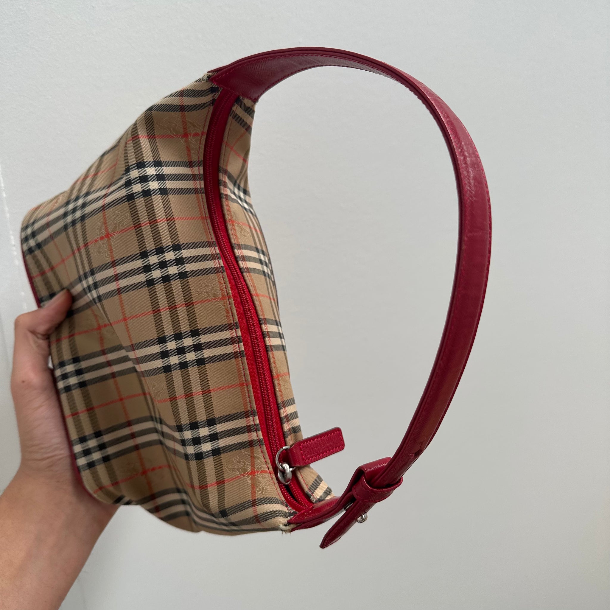 Burberry Vintage Mini Zip Hobo Bag