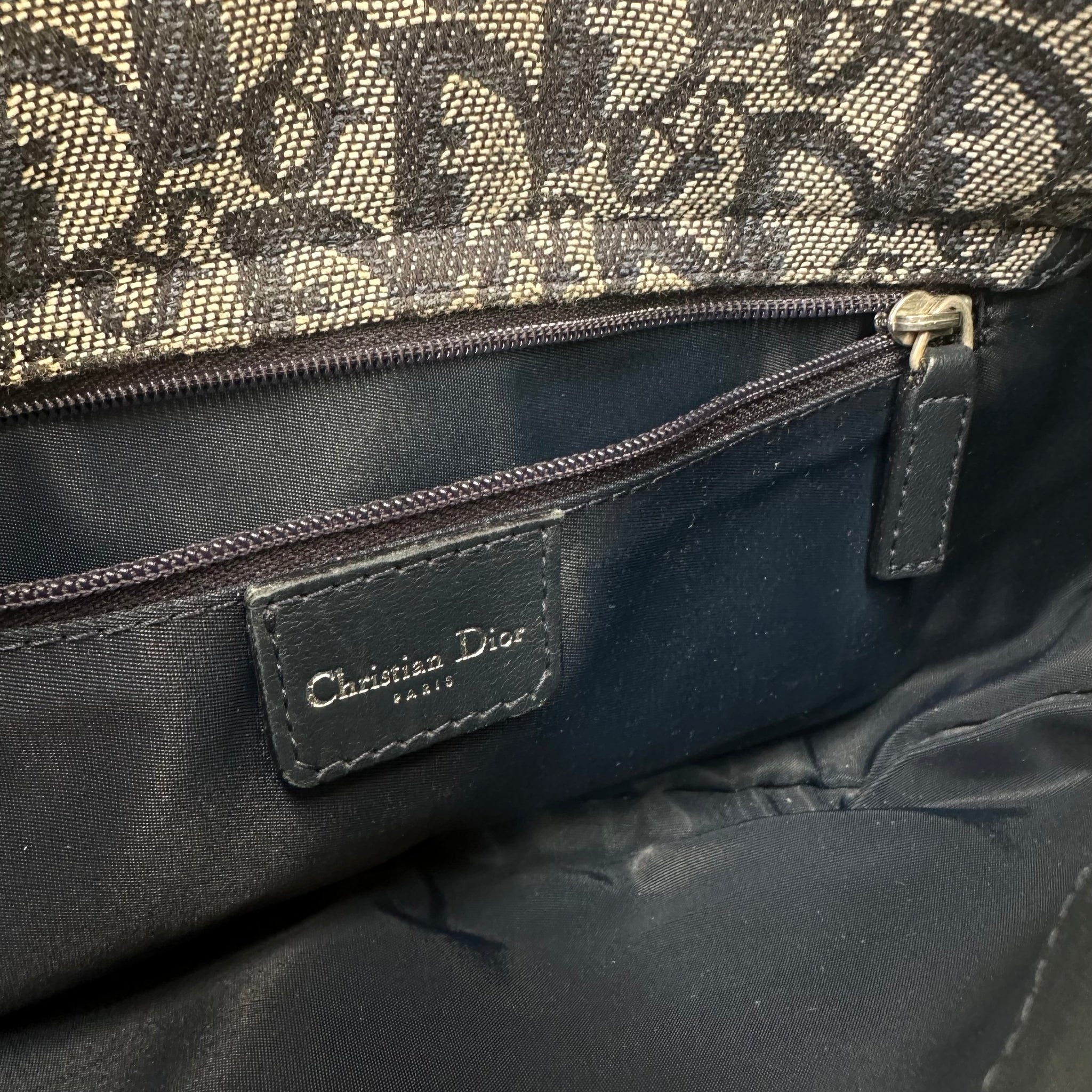 Dior Vintage Trotter Shoulder Bag Diorissimo Canvas