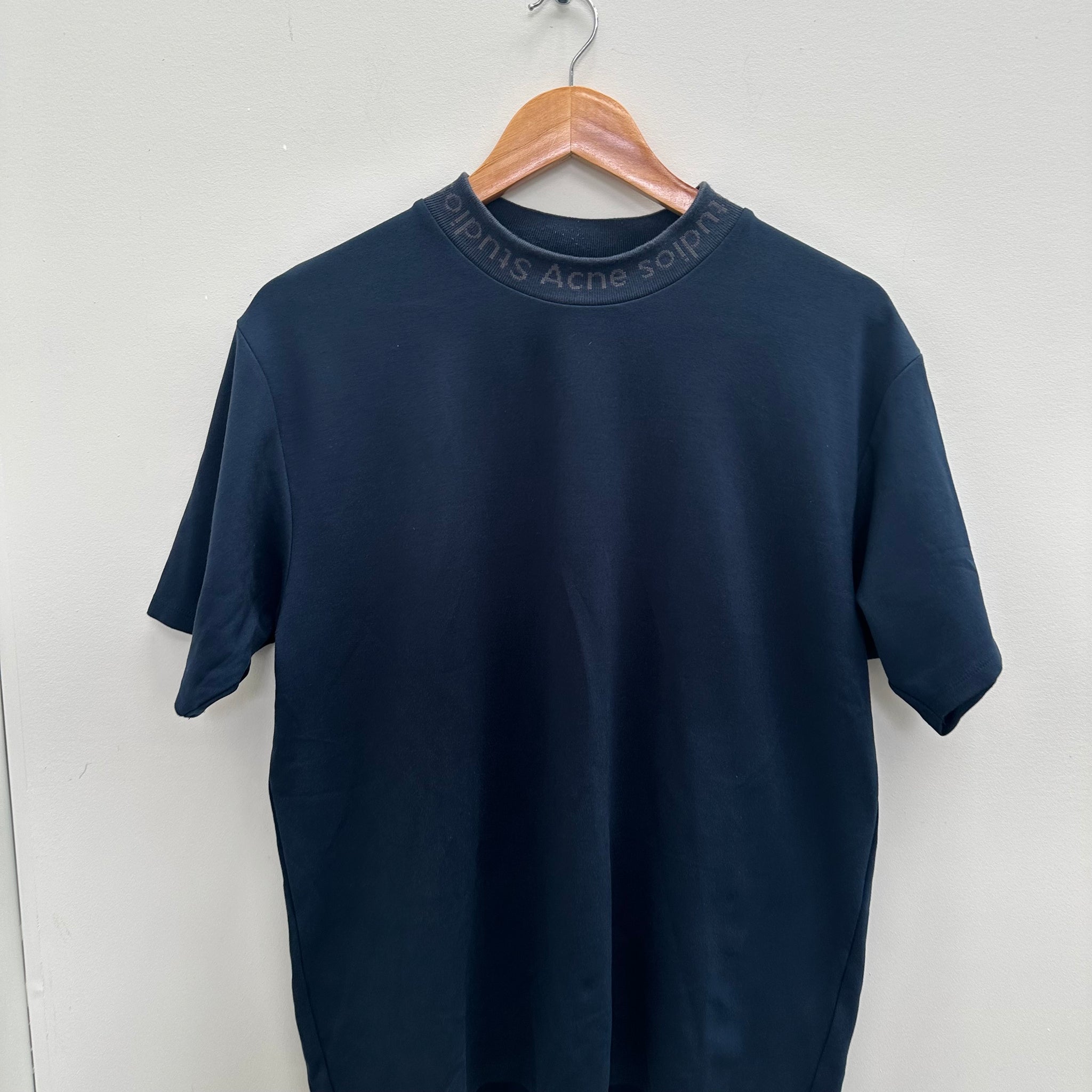 Acne Studios Collar Logo Navy T-Shirt (Size M)